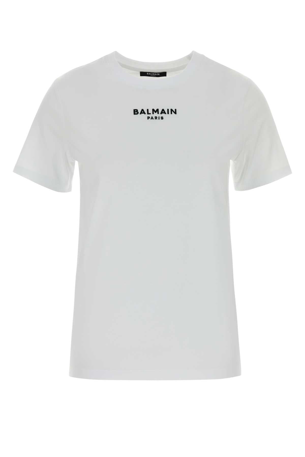 Balmain Women White Cotton T-Shirt BALMAIN