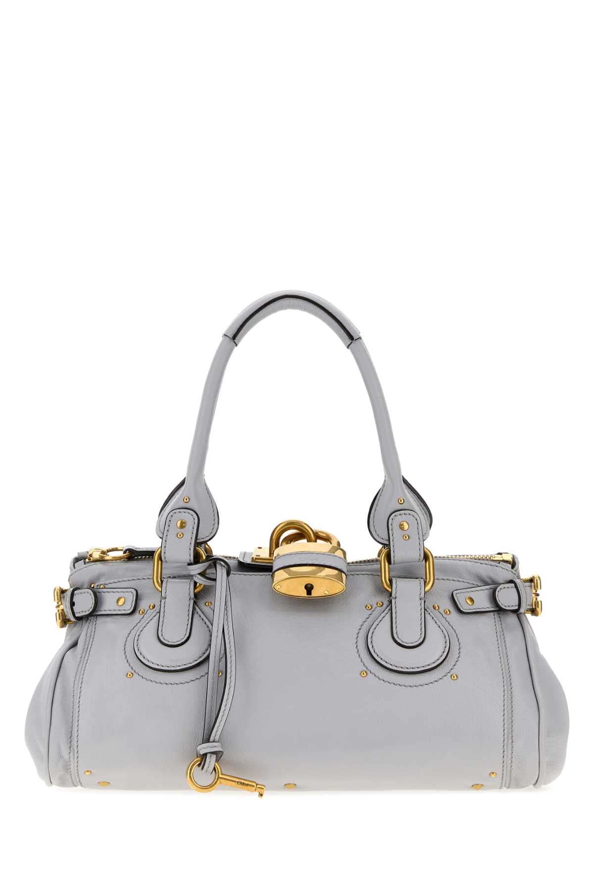 Chloe Women Powder Blue Leather Paddington Shoulder Bag CHLOE