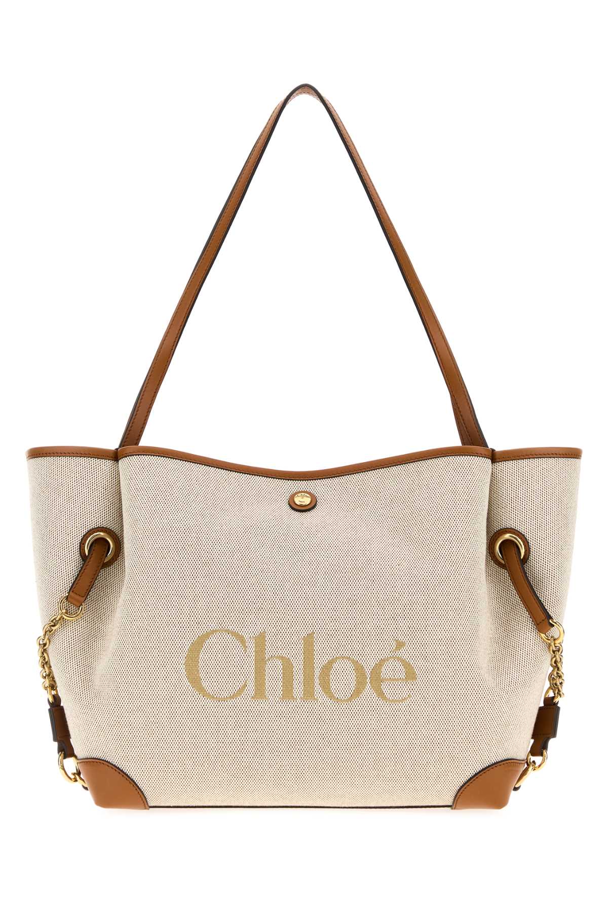 Chloe Women Sand Canvas Chloe Clover Shopping Bag CHLOE