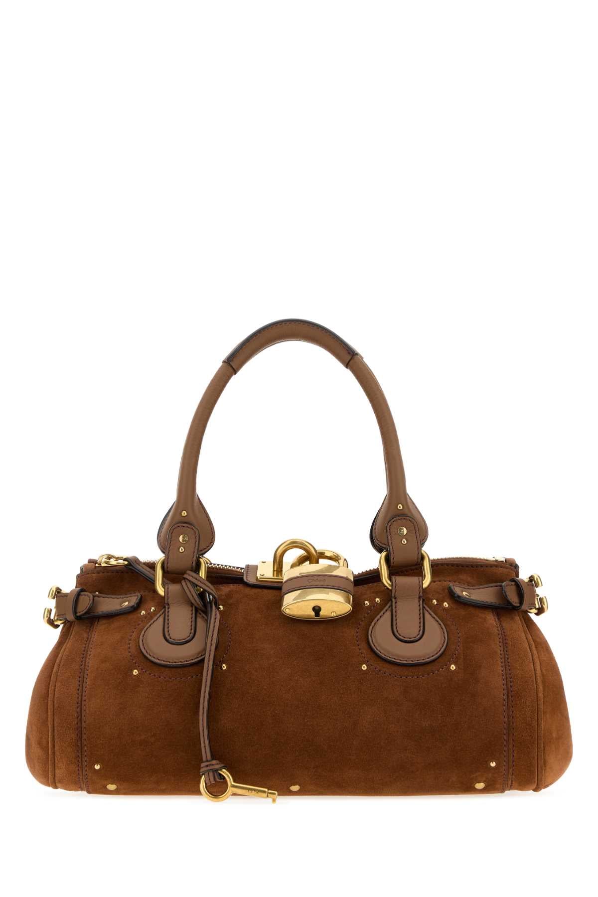 Chloe Women Brown Suede Paddington Shopping Bag CHLOE