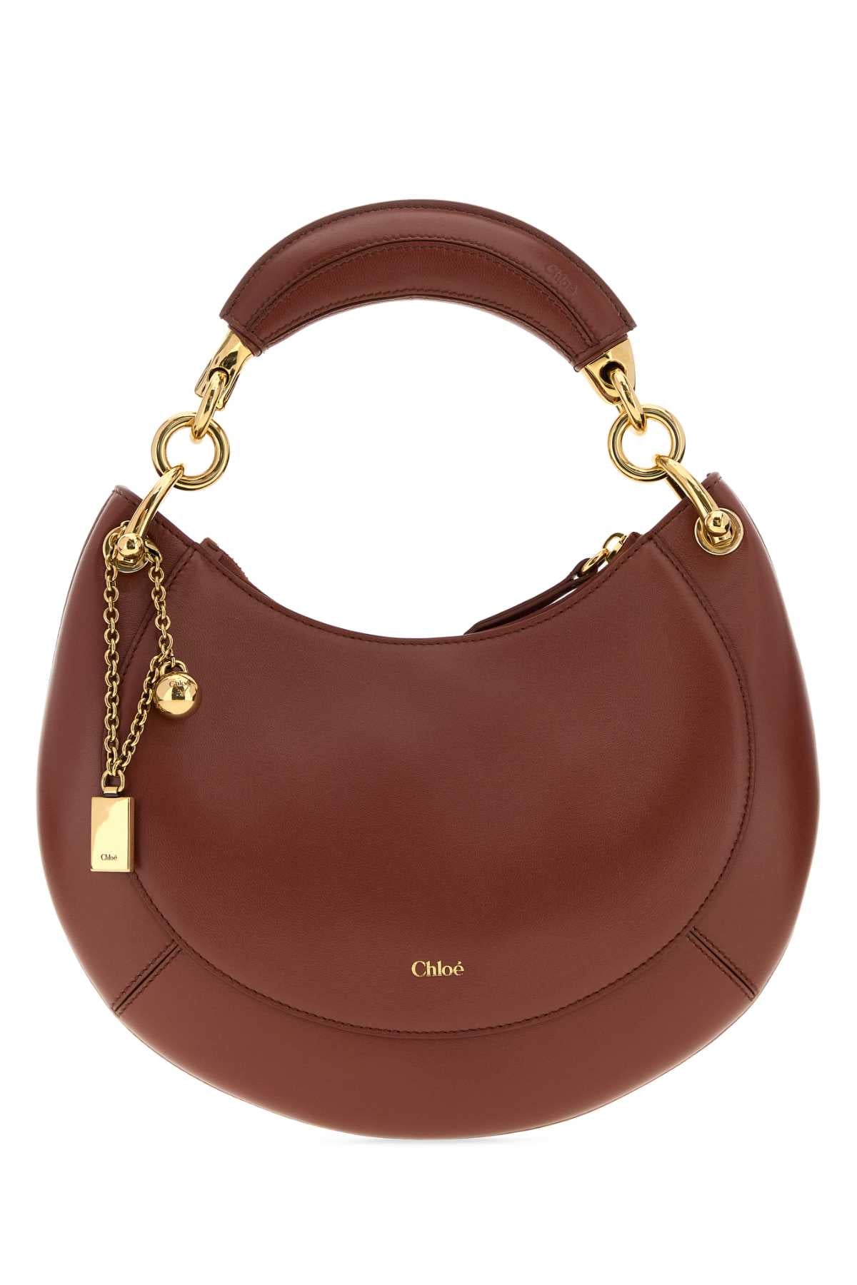 Chloe Women Brick Leather Chloe Banana Handbag