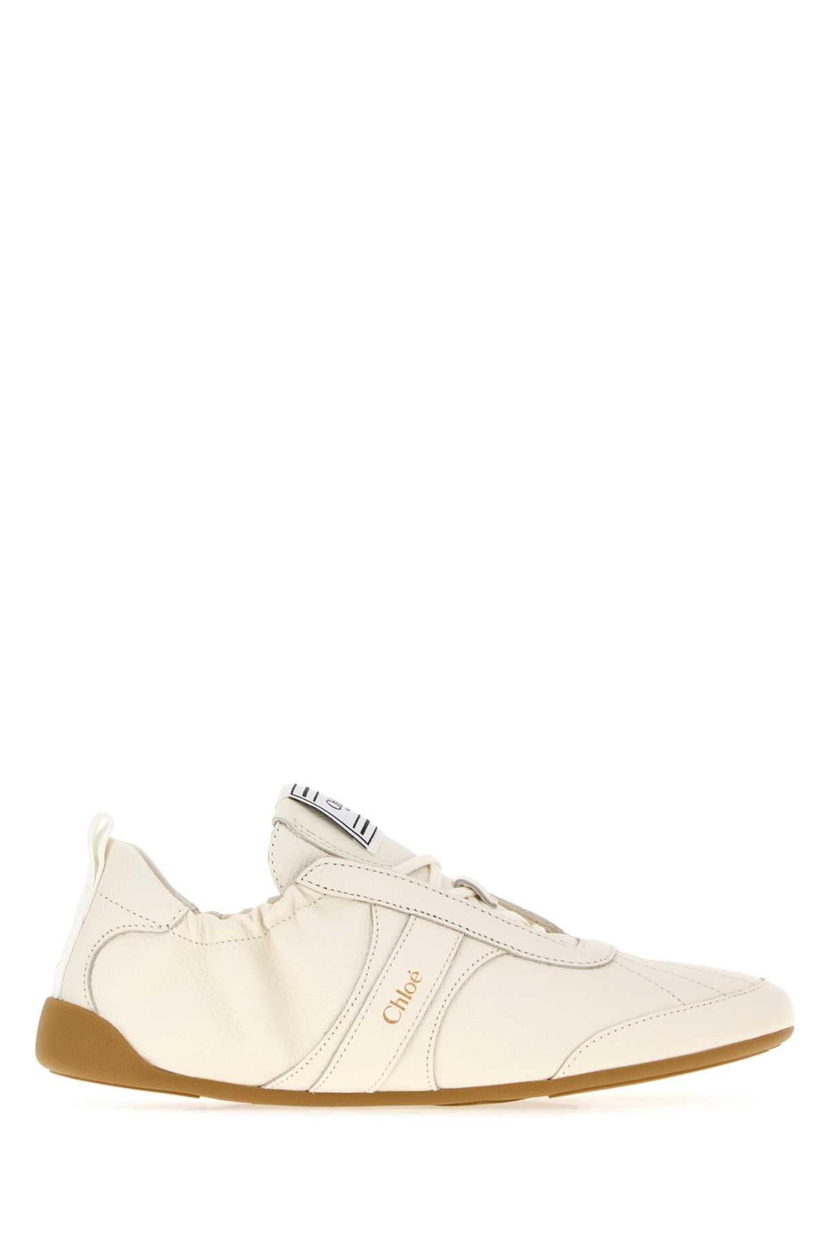Chloe Women Ivory Leather Chloe Kick Sneakers CHLOE