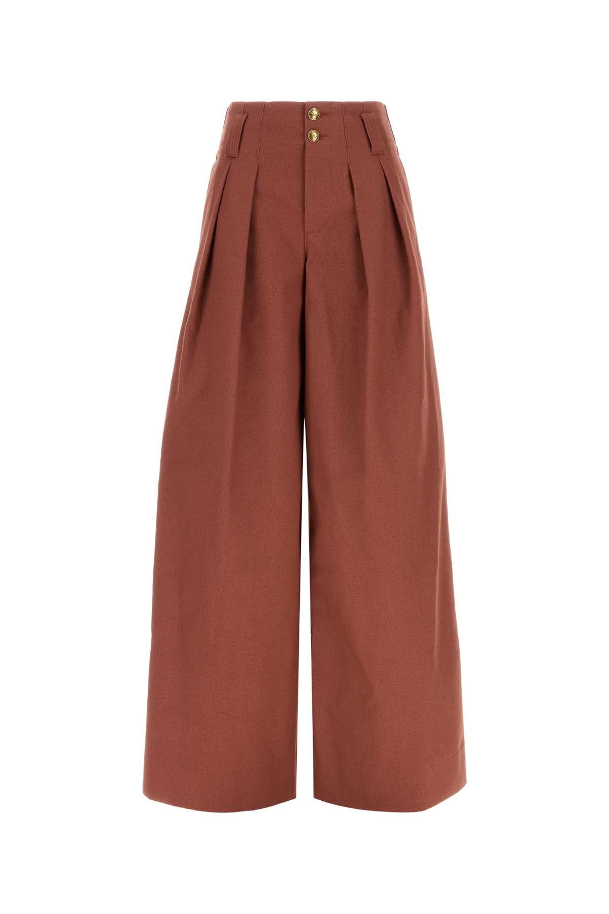 Chloe Women Red Cotton Wide-Leg Pant CHLOE