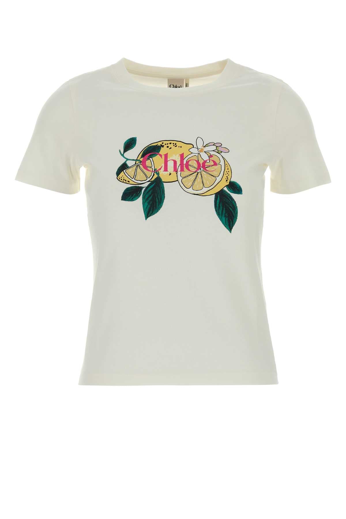Chloe Women White Cotton T-Shirt CHLOE