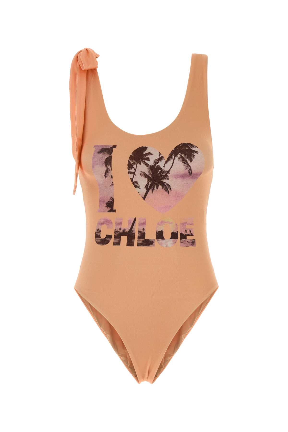 Chloe Women Salmon Pink Stretch Nylon Swimsuit CHLOE
