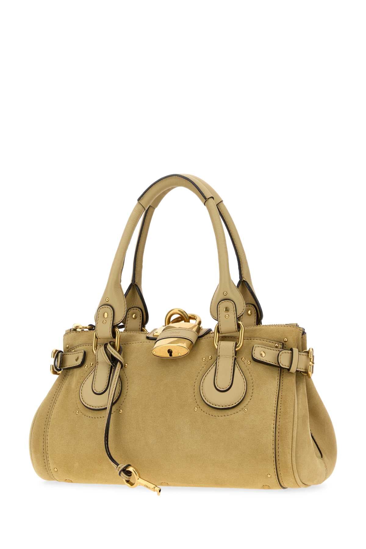 Chloe Women Mustard Suede Paddington Shopping Bag CHLOE