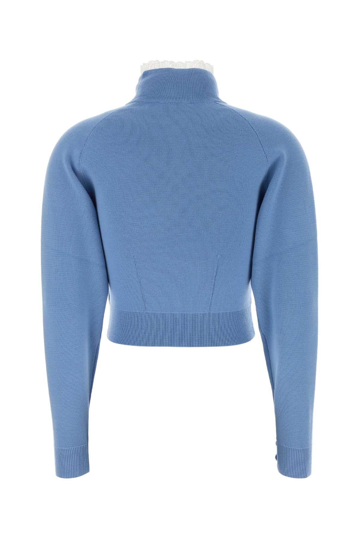 Chloe Women Cerulean Blue Wool Sweater CHLOE