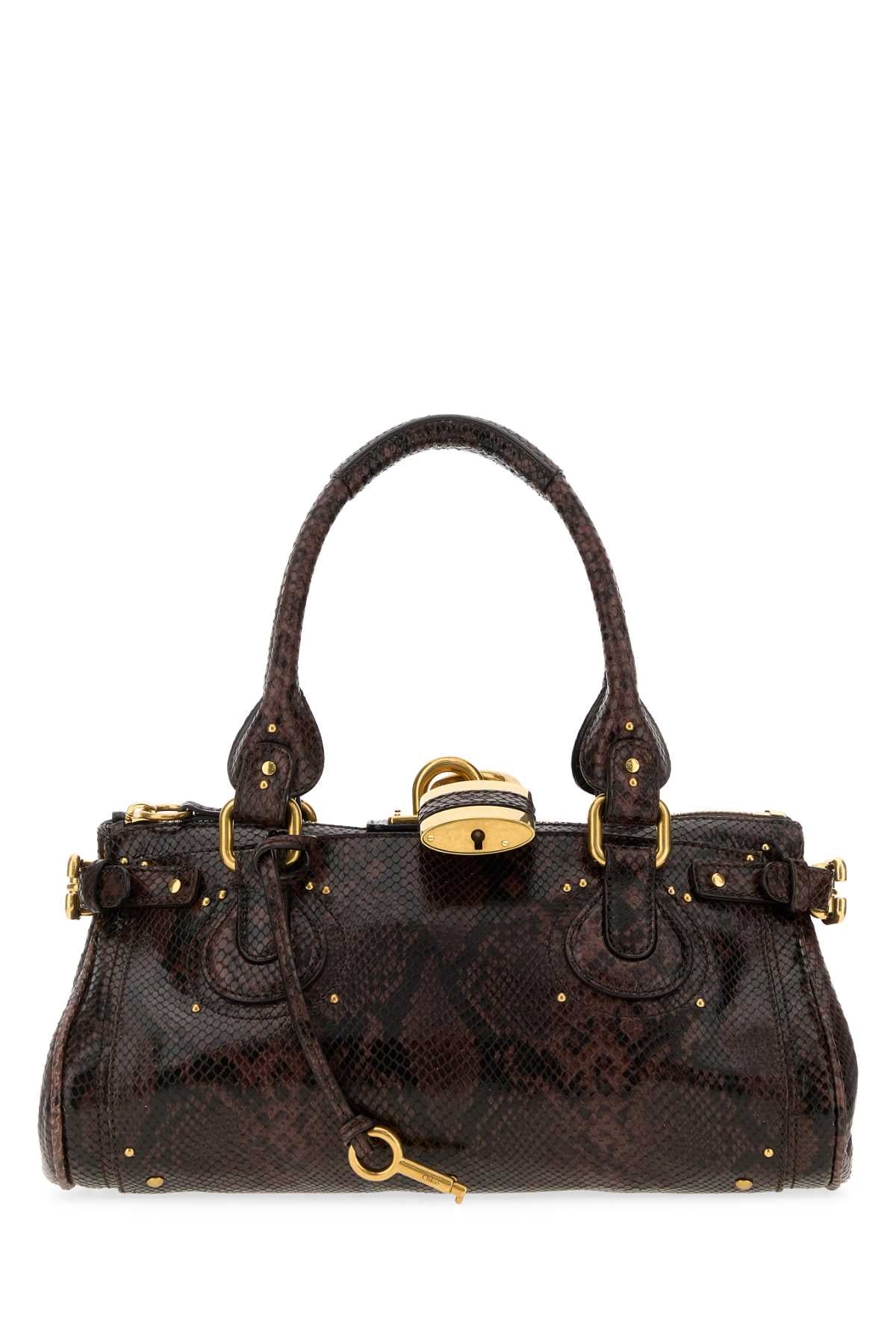 Chloe Women Printed Leather Paddington Shoulder Bag CHLOE