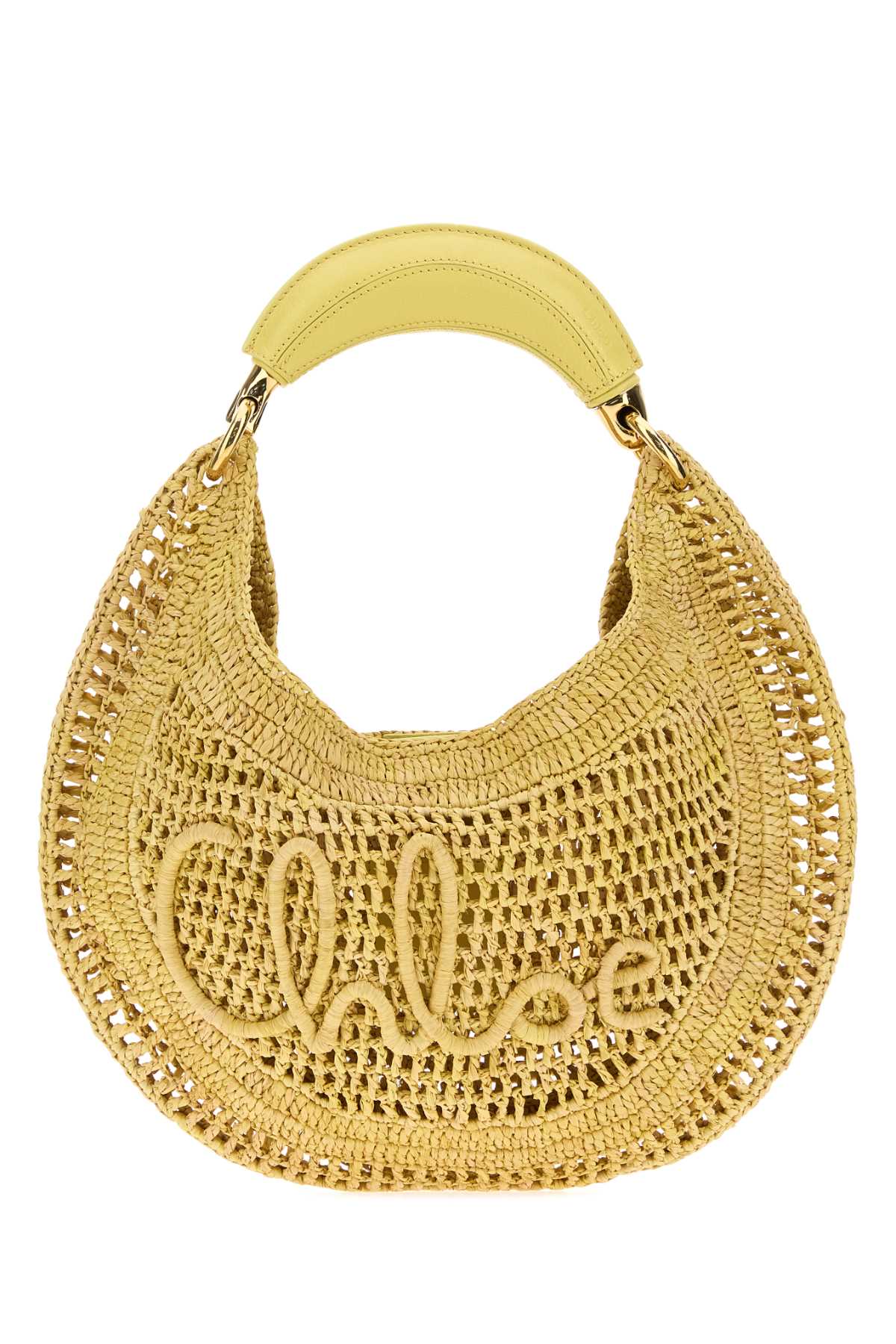 Chloe Women Yellow Raffia Banana Handbag