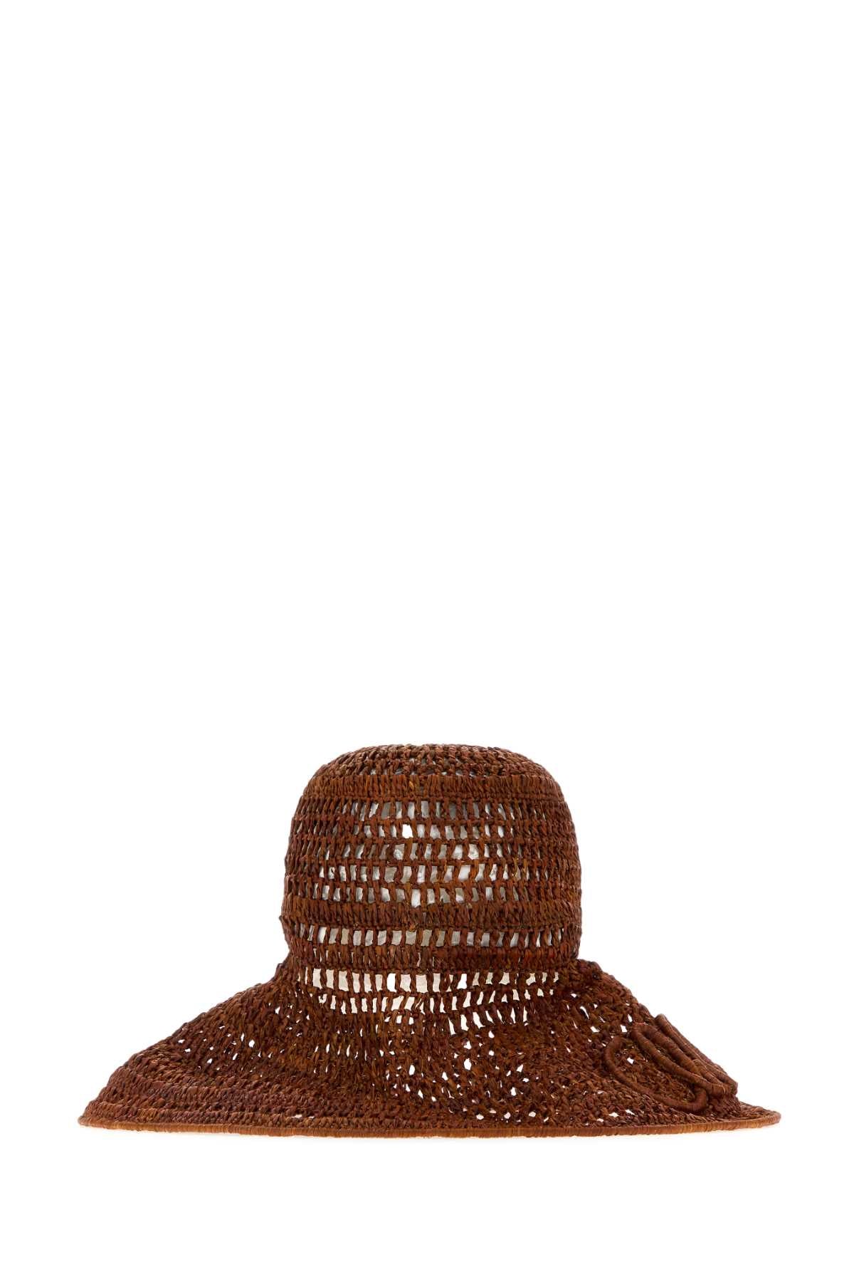 Chloe Women Brown Raffia Hat CHLOE