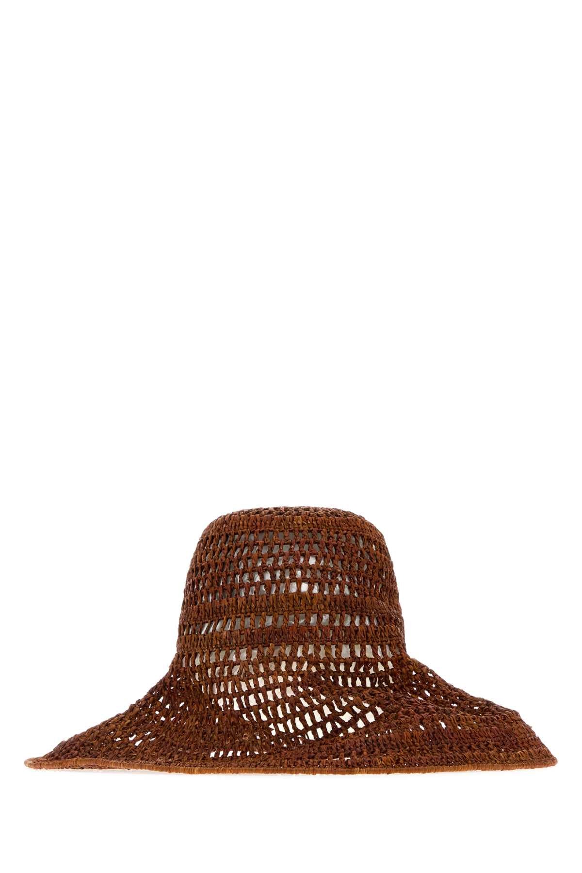 Chloe Women Brown Raffia Hat CHLOE
