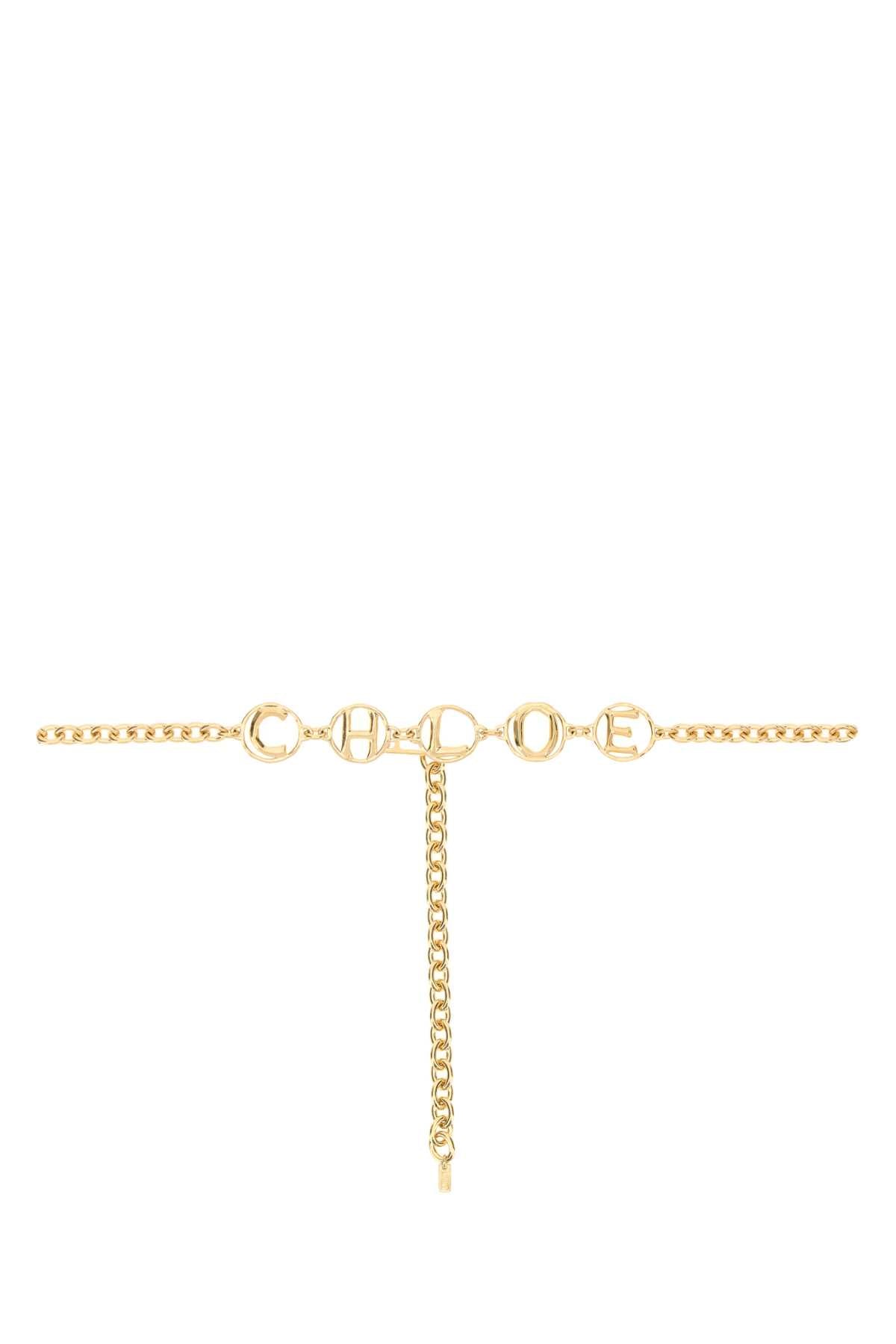 Chloe Women Gold Metal Chain Chloe Script Belt CHLOE