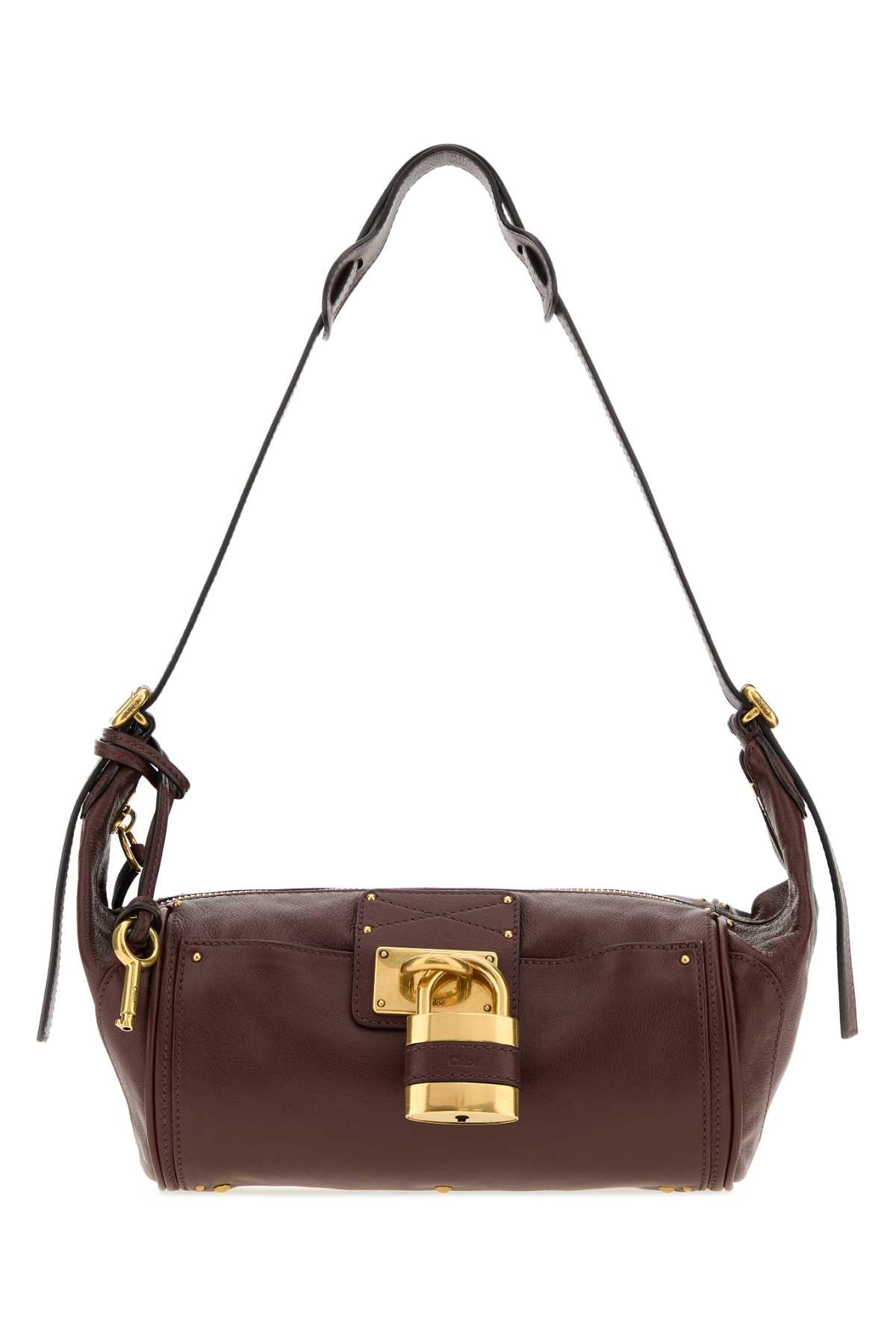 Chloe Women Burgundy Leather Paddington Shoulder Bag CHLOE