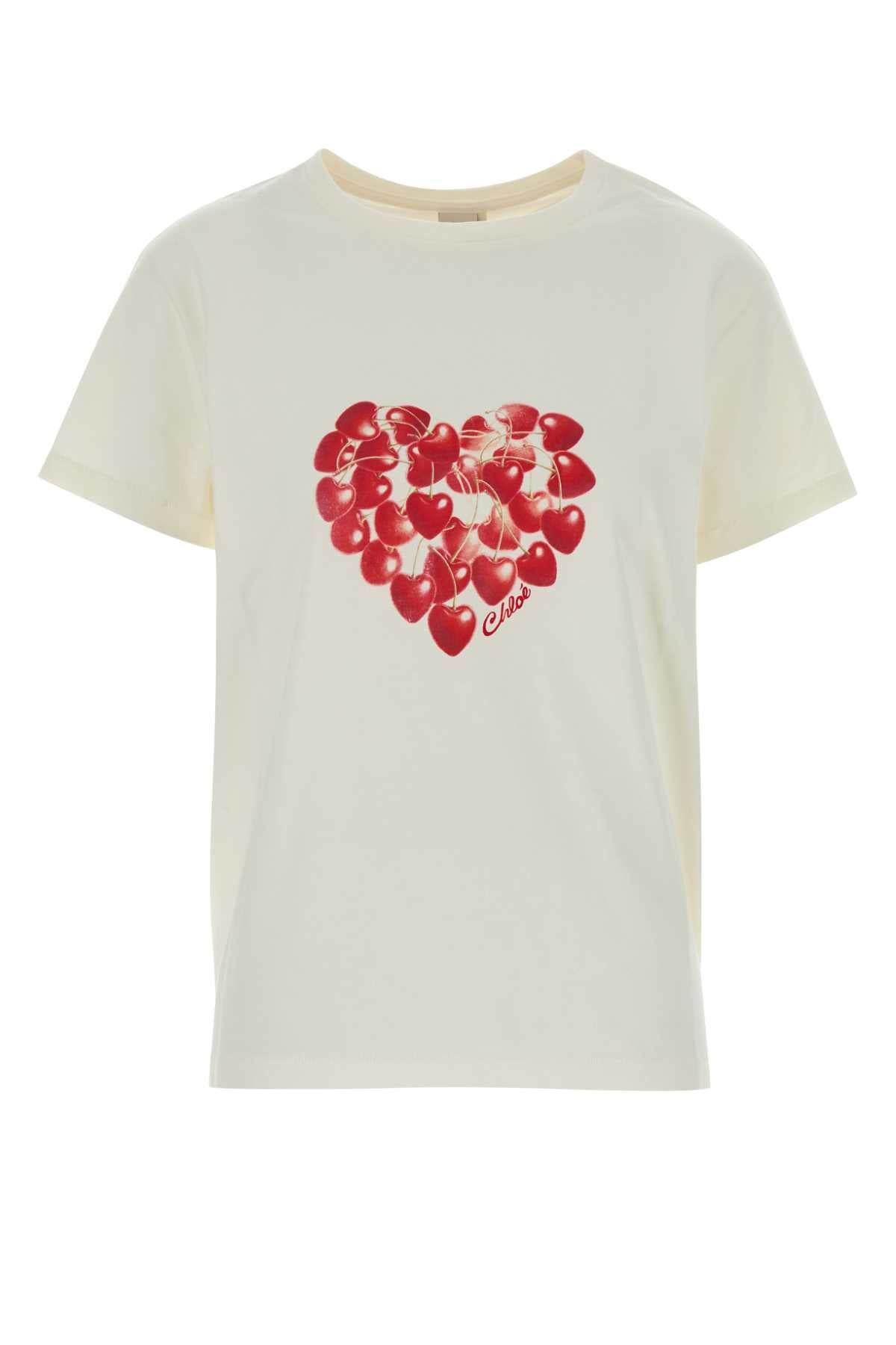 Chloe Women White Cotton T-Shirt CHLOE