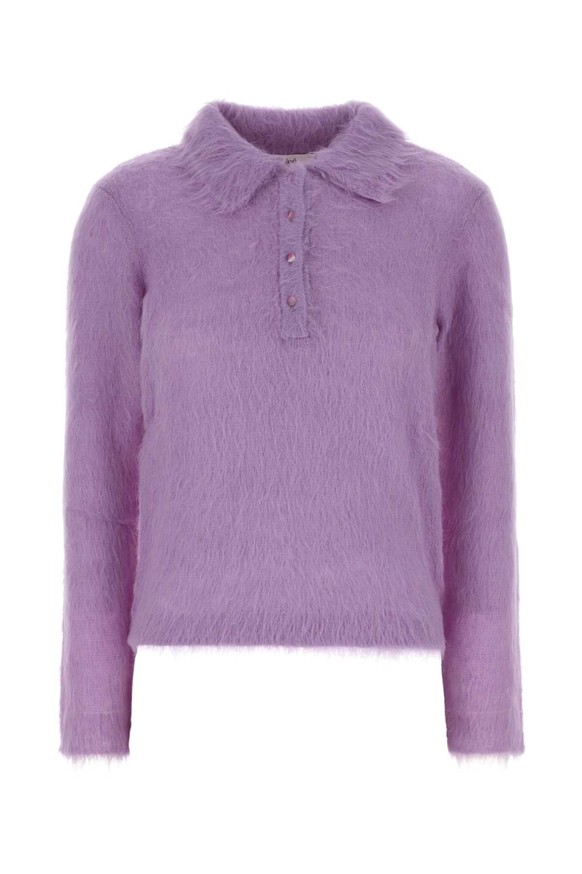 Chloe Women Lilac Wool Blend Polo Shirt CHLOE