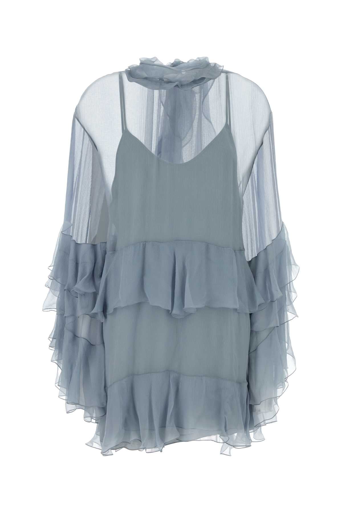 Chloe Women Powder Blue Silk Dress CHLOE