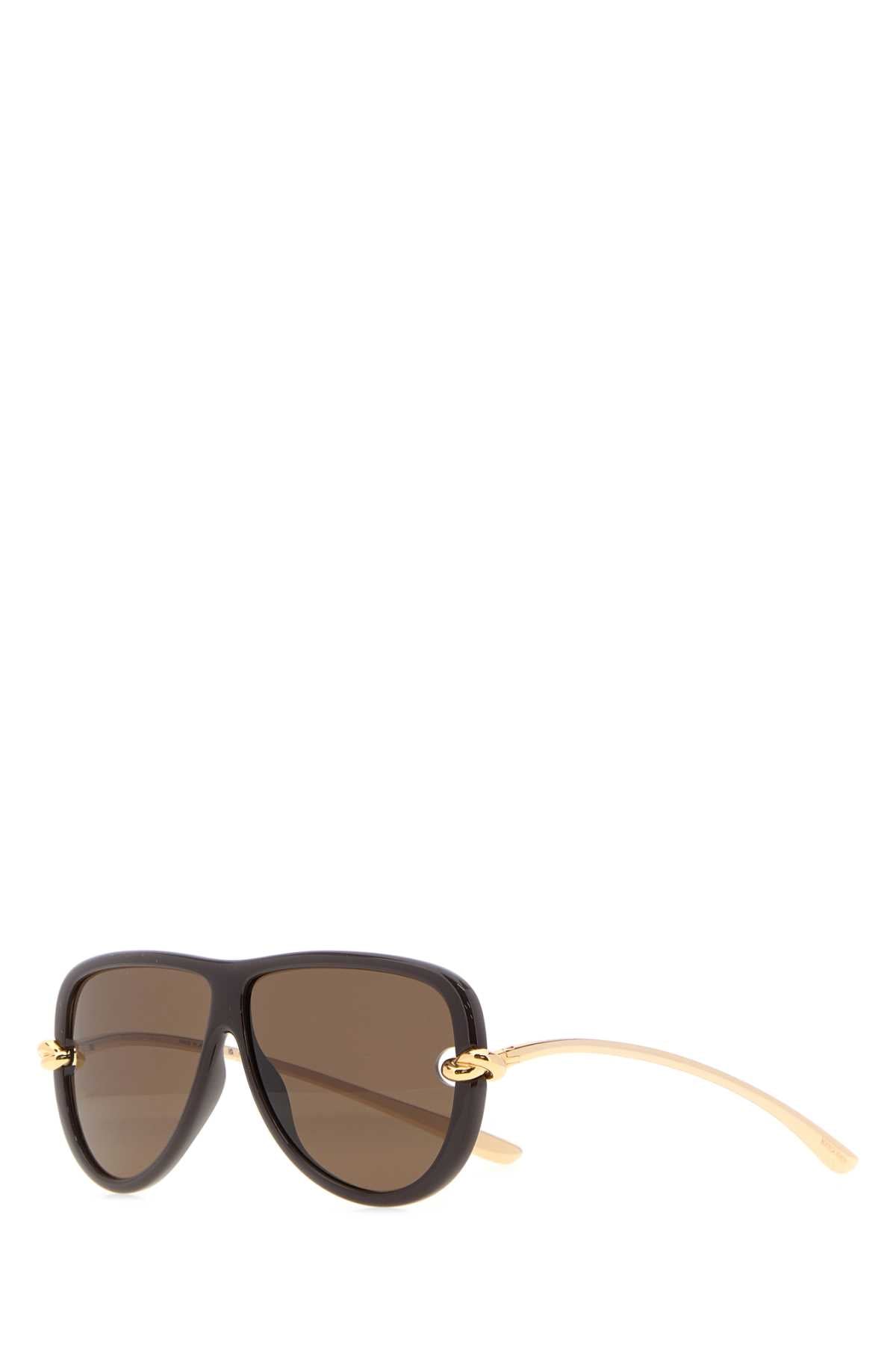 Bottega Veneta Women Dark Brown Acetate Knot Sunglasses