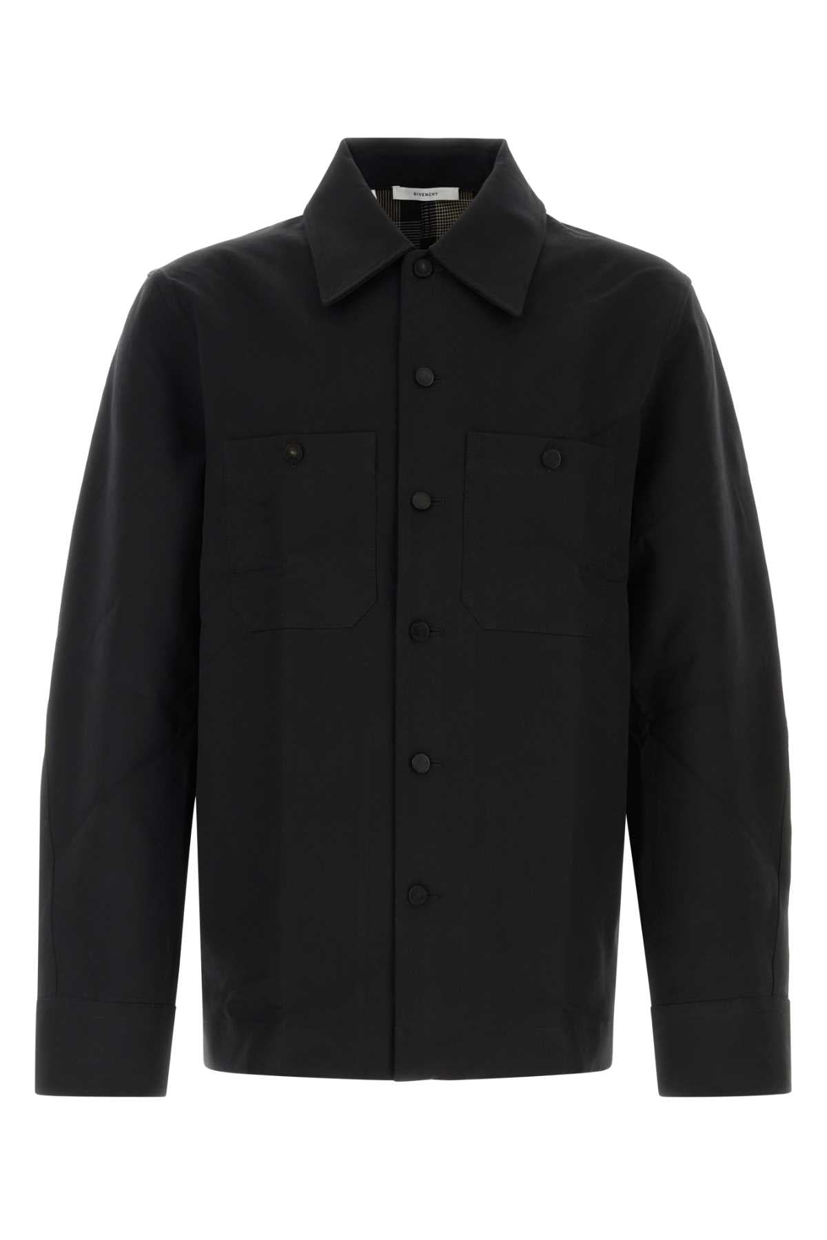 Givenchy Men Black Cotton Couture Seam Shirt GIVENCHY
