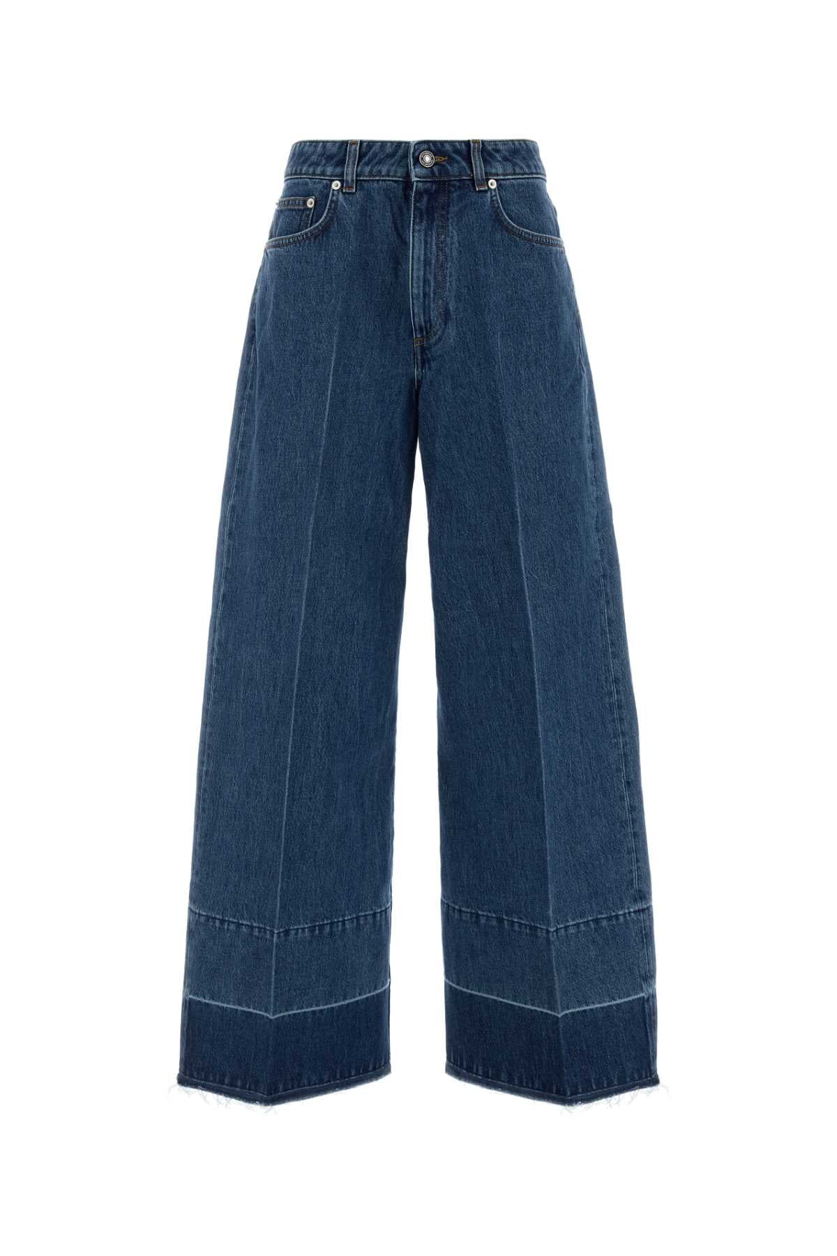 Givenchy Women Raw Edge Wide Leg Denim Trousers GIVENCHY