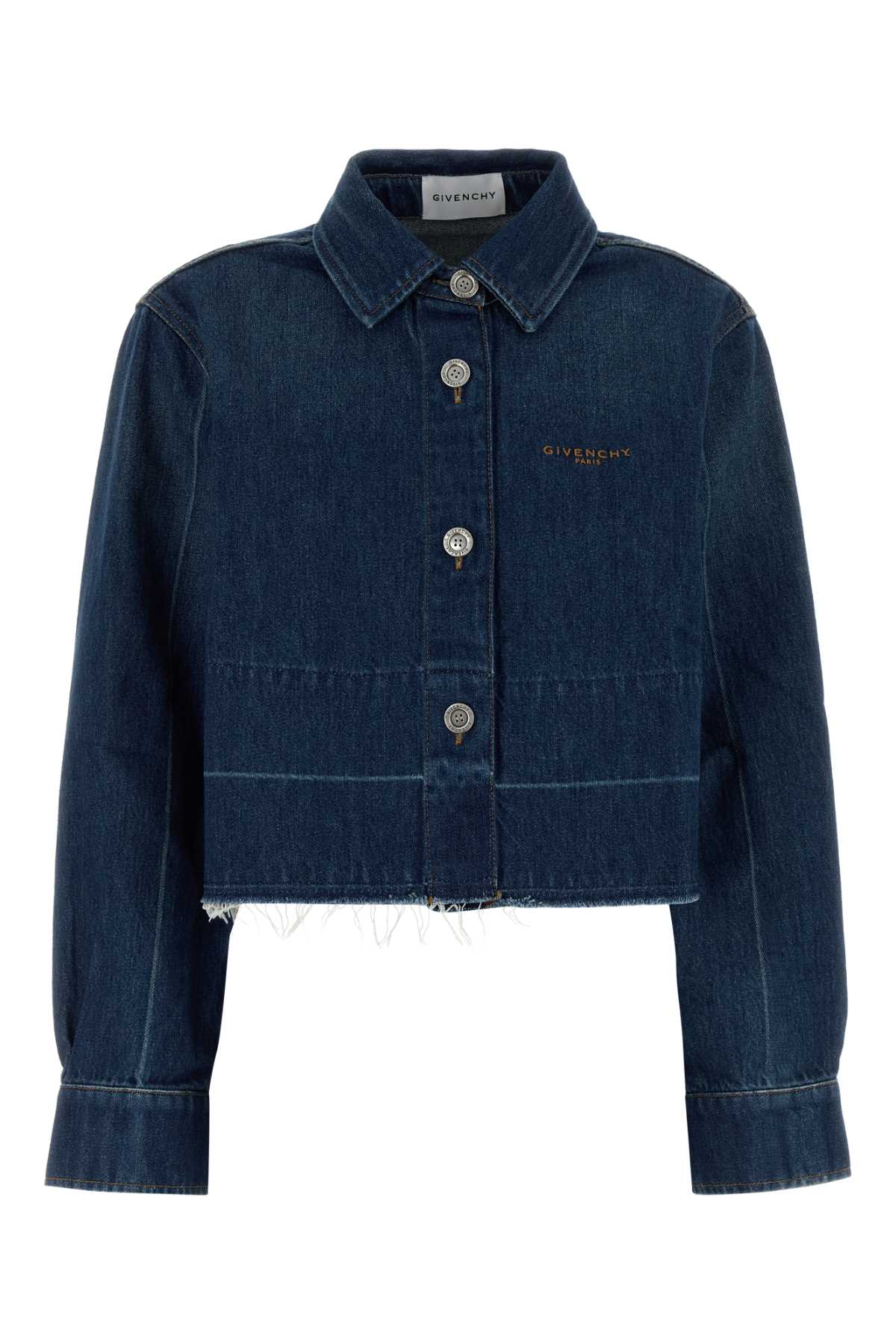 Givenchy Women Raw Edge Denim Shirt GIVENCHY