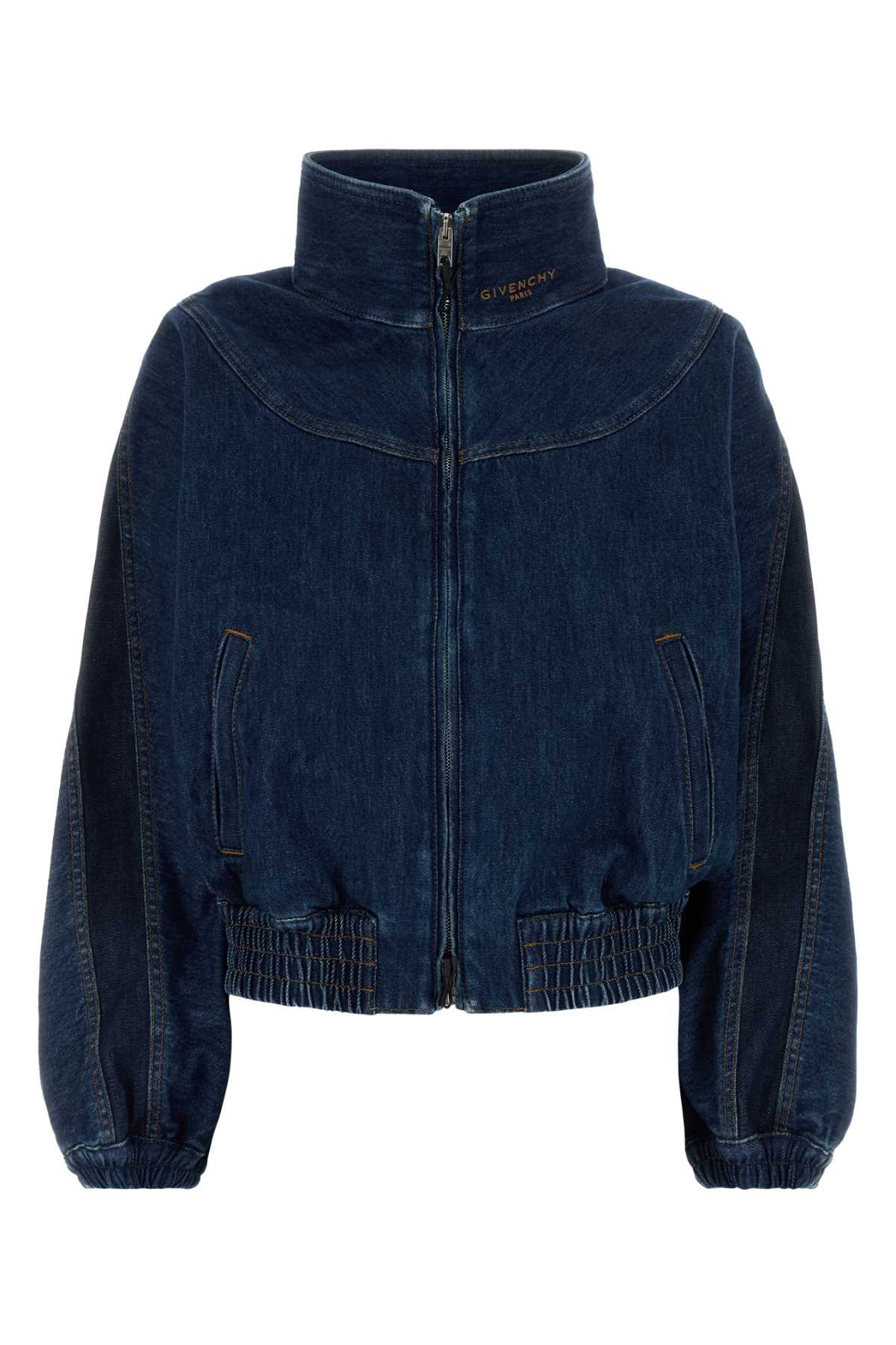 Givenchy Women Blue Denim Bomber Jacket GIVENCHY