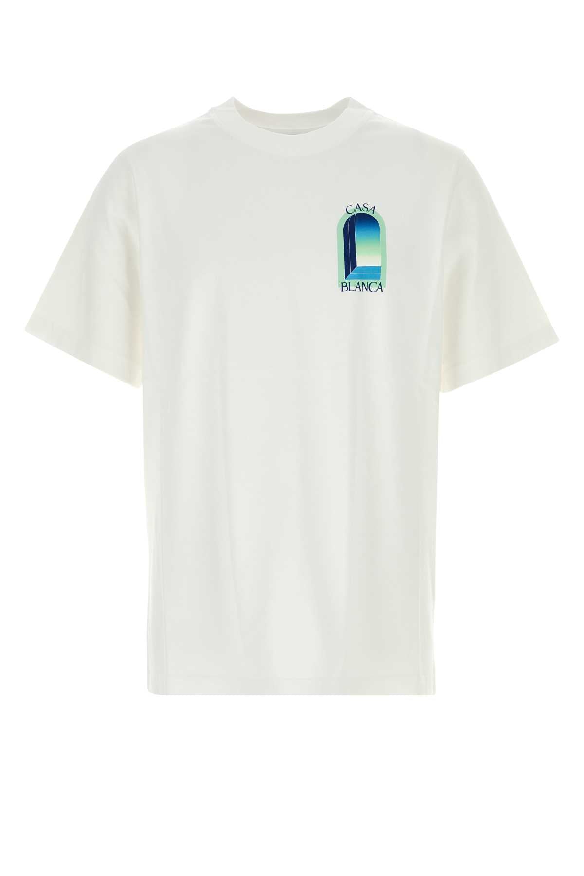Casablanca Men White Cotton T-Shirt CASABLANCA