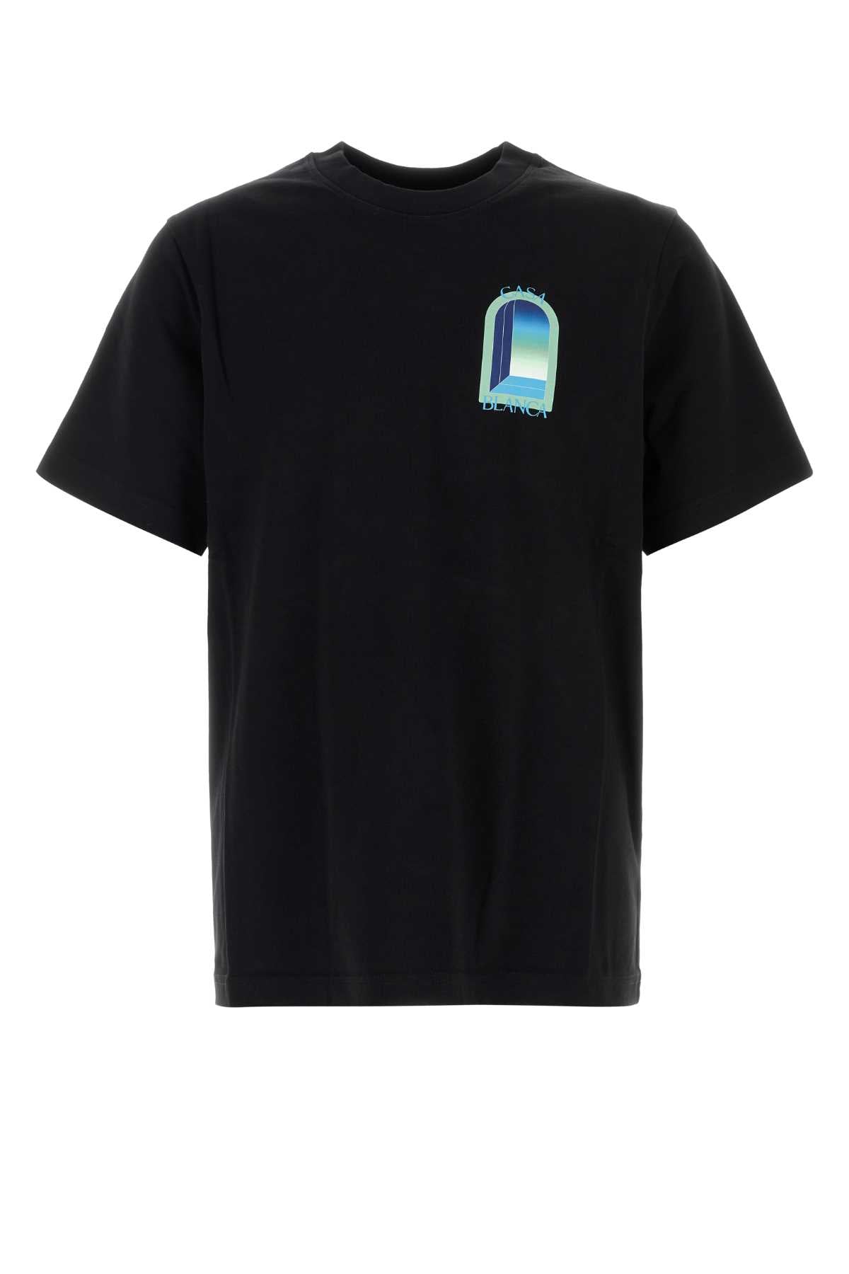 Casablanca Men Black Cotton T-Shirt CASABLANCA