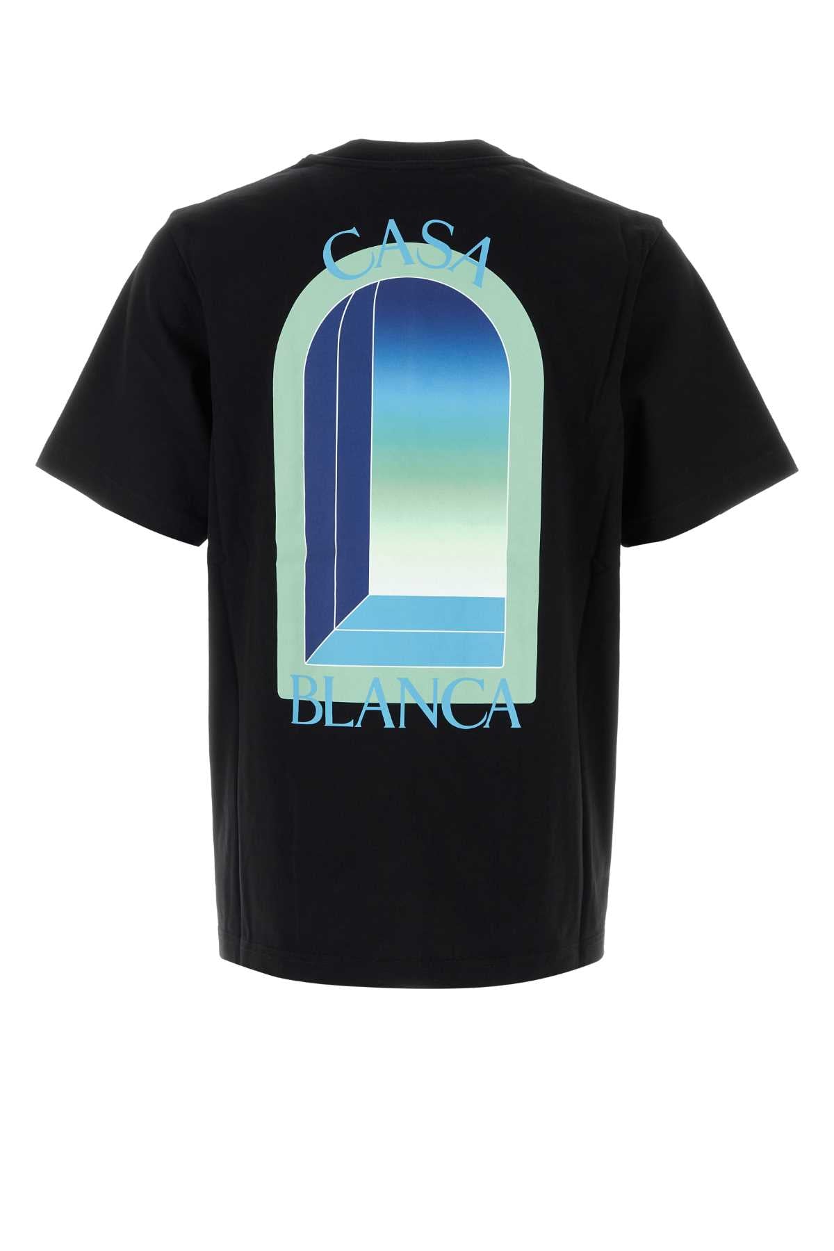 Casablanca Men Black Cotton T-Shirt CASABLANCA