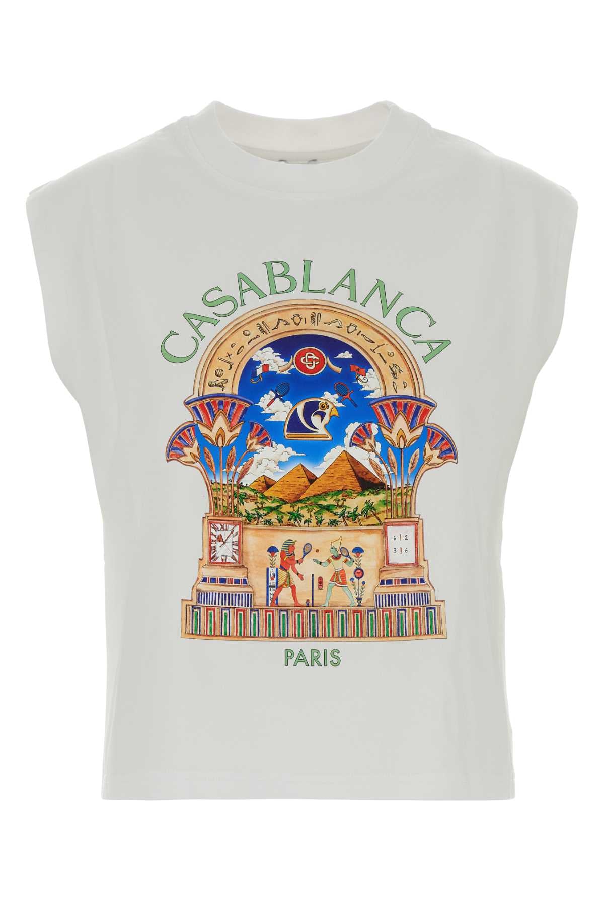 Casablanca Women White Cotton Tank Top CASABLANCA