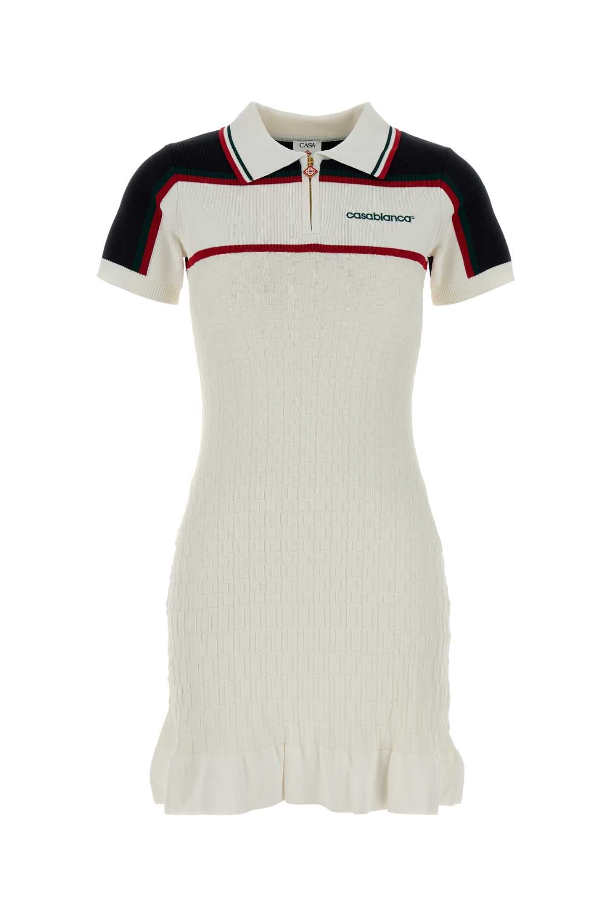 Casablanca Women White Viscose Blend Polo Dress CASABLANCA