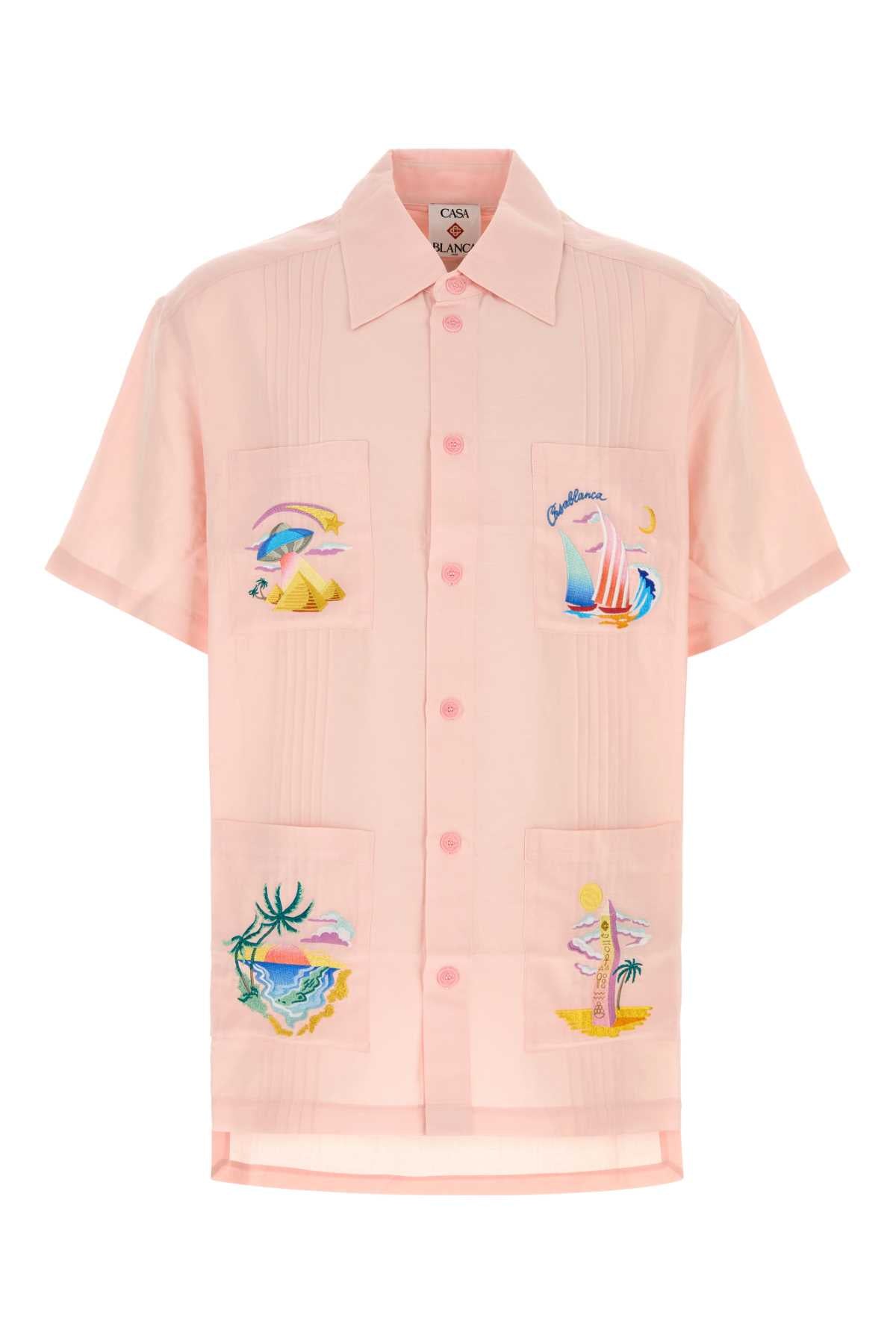 Casablanca Men Pink Viscose Blend Shirt CASABLANCA