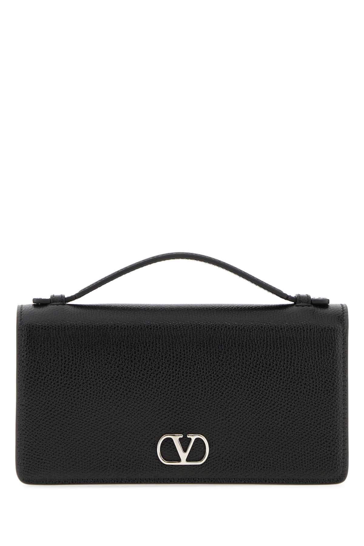 Valentino Garavani Women Black Leather Vlogo Signature Handbag VALENTINO GARAVANI