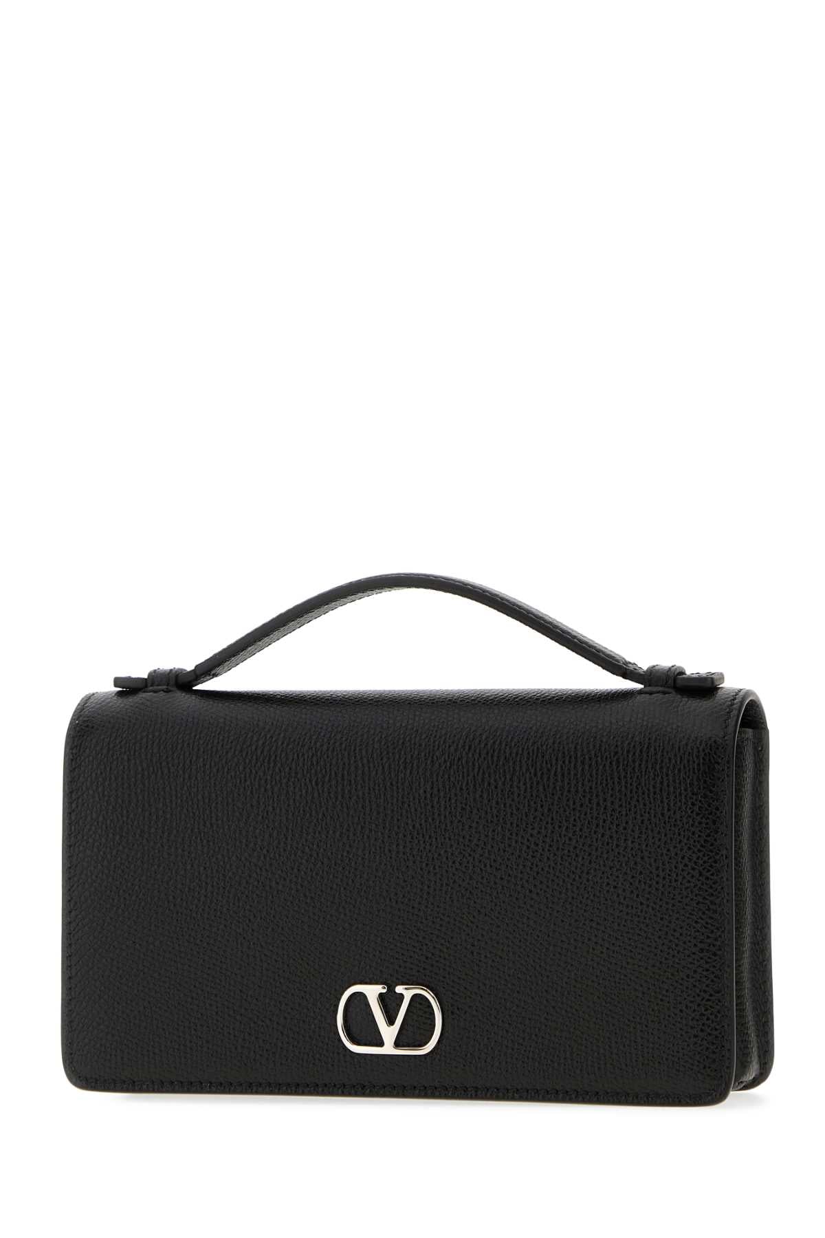 Valentino Garavani Women Black Leather Vlogo Signature Handbag VALENTINO GARAVANI