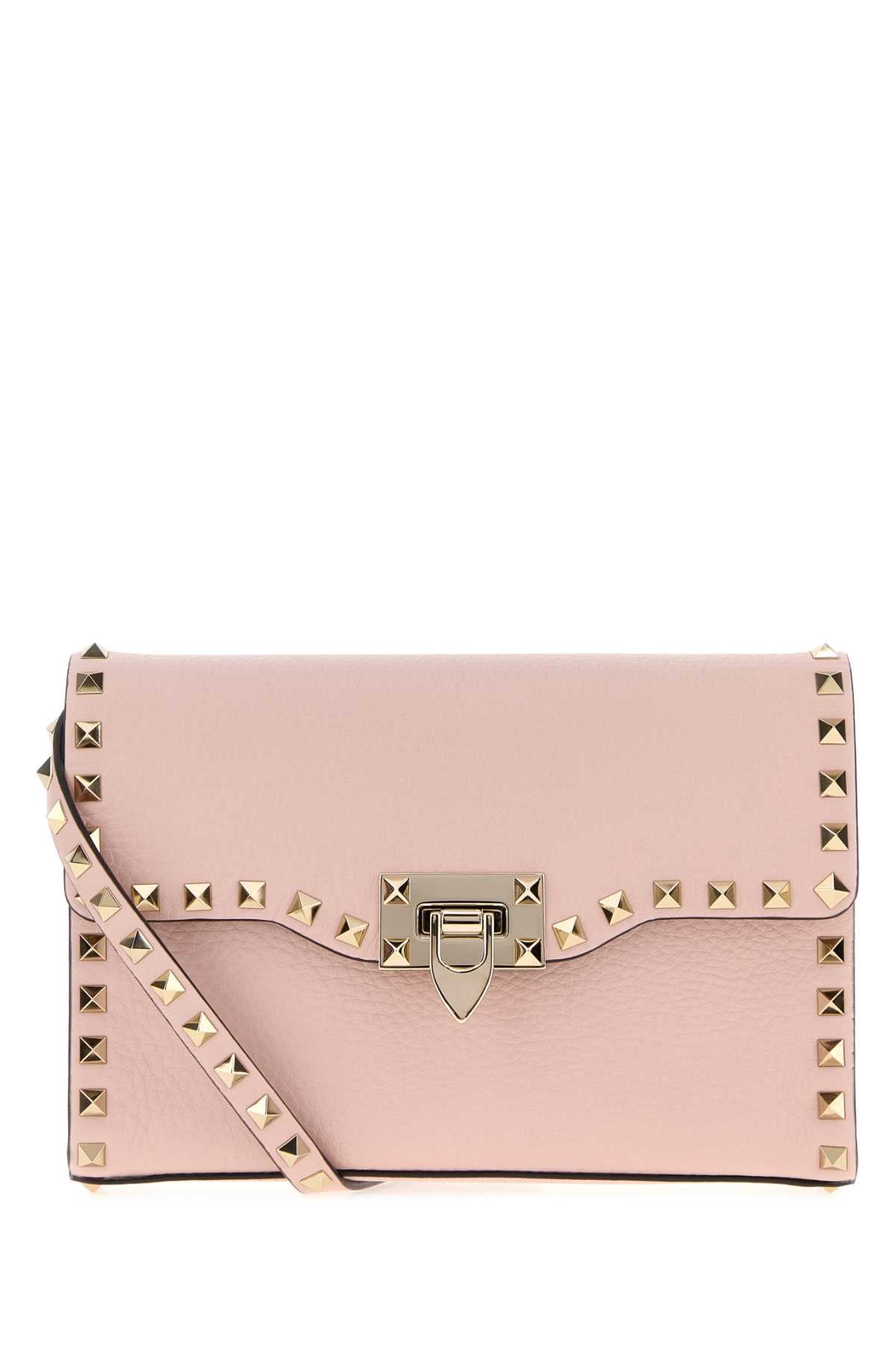 Valentino Garavani Women Pink Leather Small Rockstud Crossbody Bag VALENTINO GARAVANI