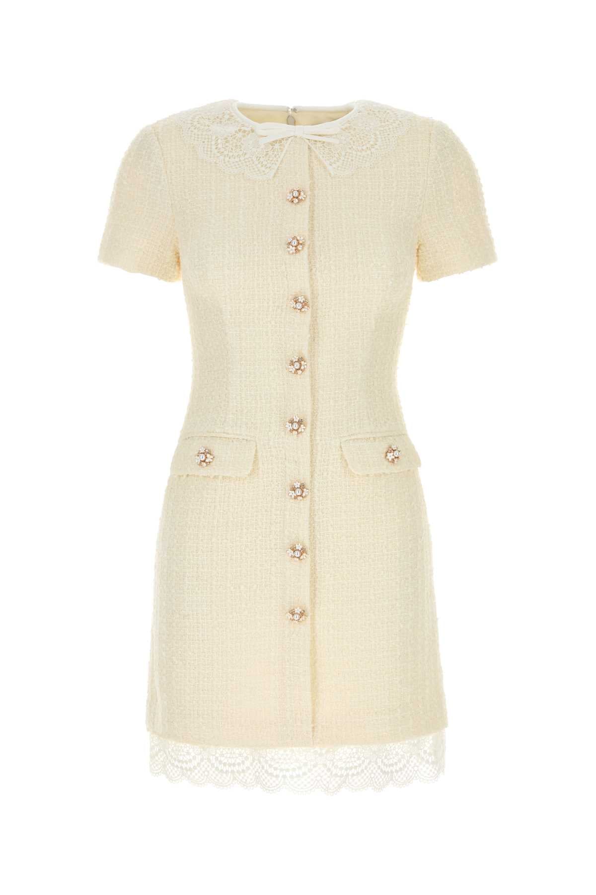 Self Portrait Women Ivory Boucle Mini Dress SELF-PORTRAIT