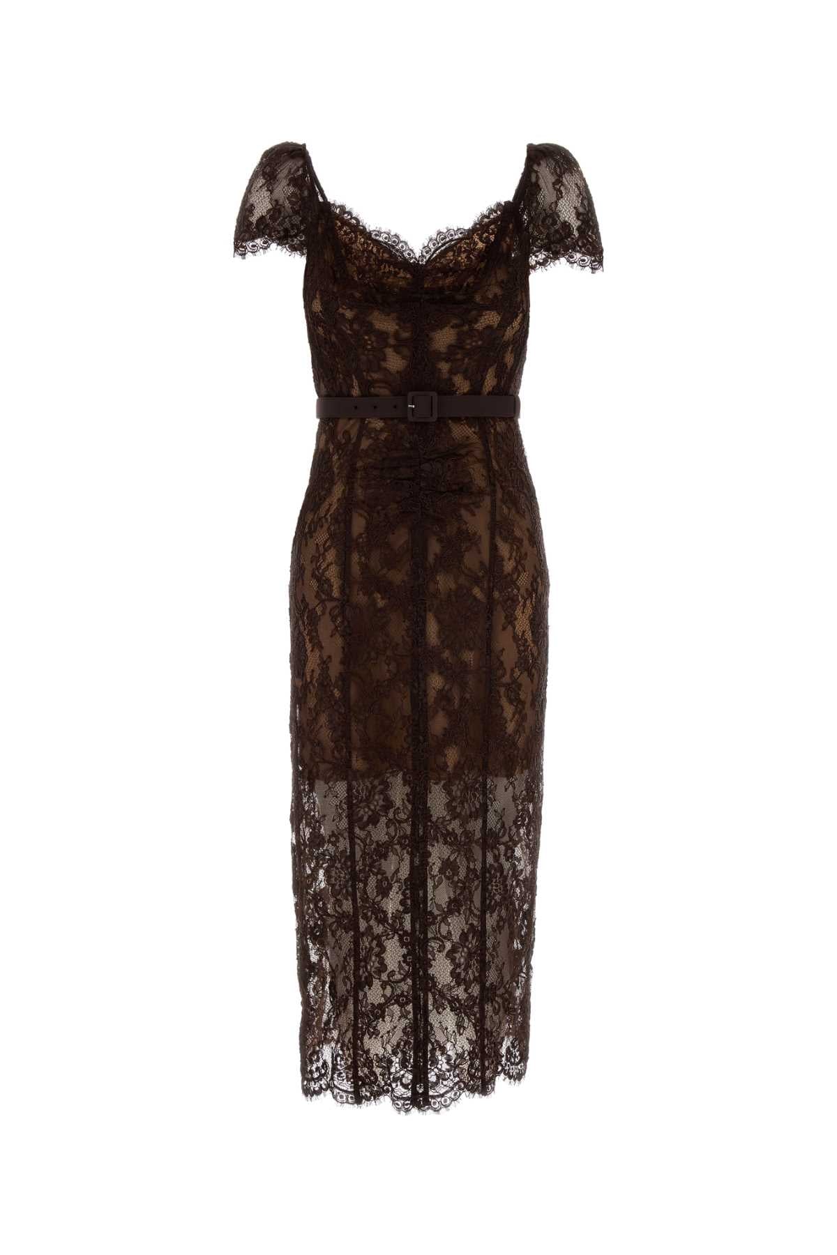 Self Portrait Women Brown Lace Dress SELF-PORTRAIT