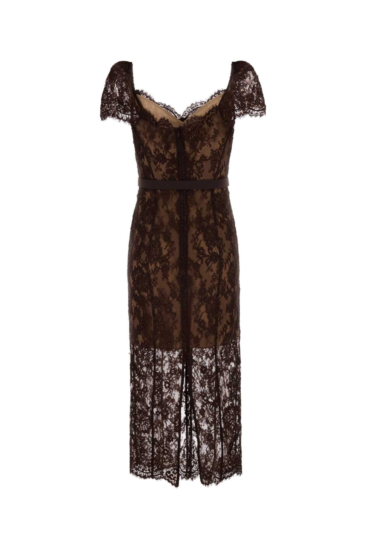 Self Portrait Women Brown Lace Dress SELF-PORTRAIT