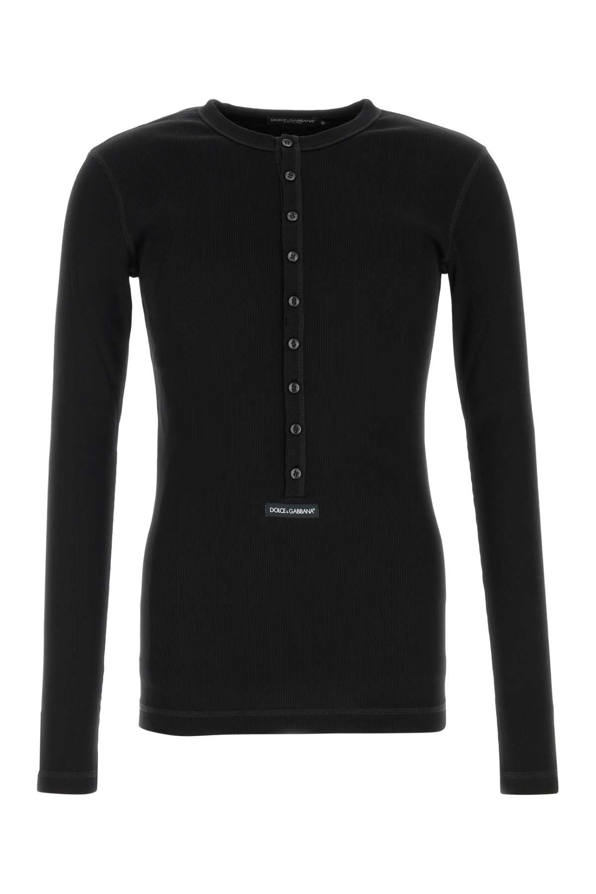 Dolce & Gabbana Men Black Cotton T-Shirt DOLCE & GABBANA