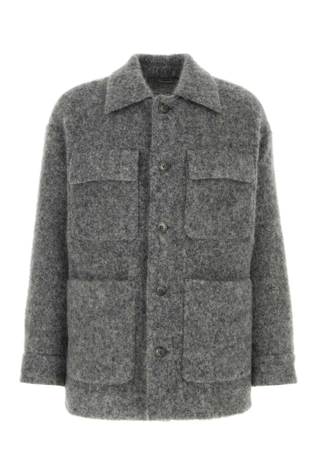 Dolce & Gabbana Men Dark Grey Alpaca Blend Jacket DOLCE & GABBANA