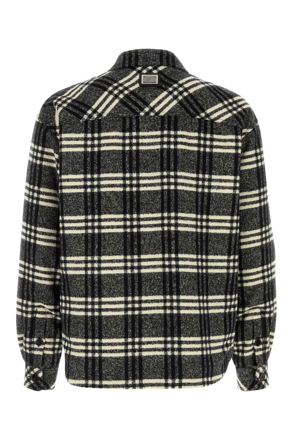 Dolce & Gabbana Men Embroidered Stretch Wool Blend Overshirt DOLCE & GABBANA