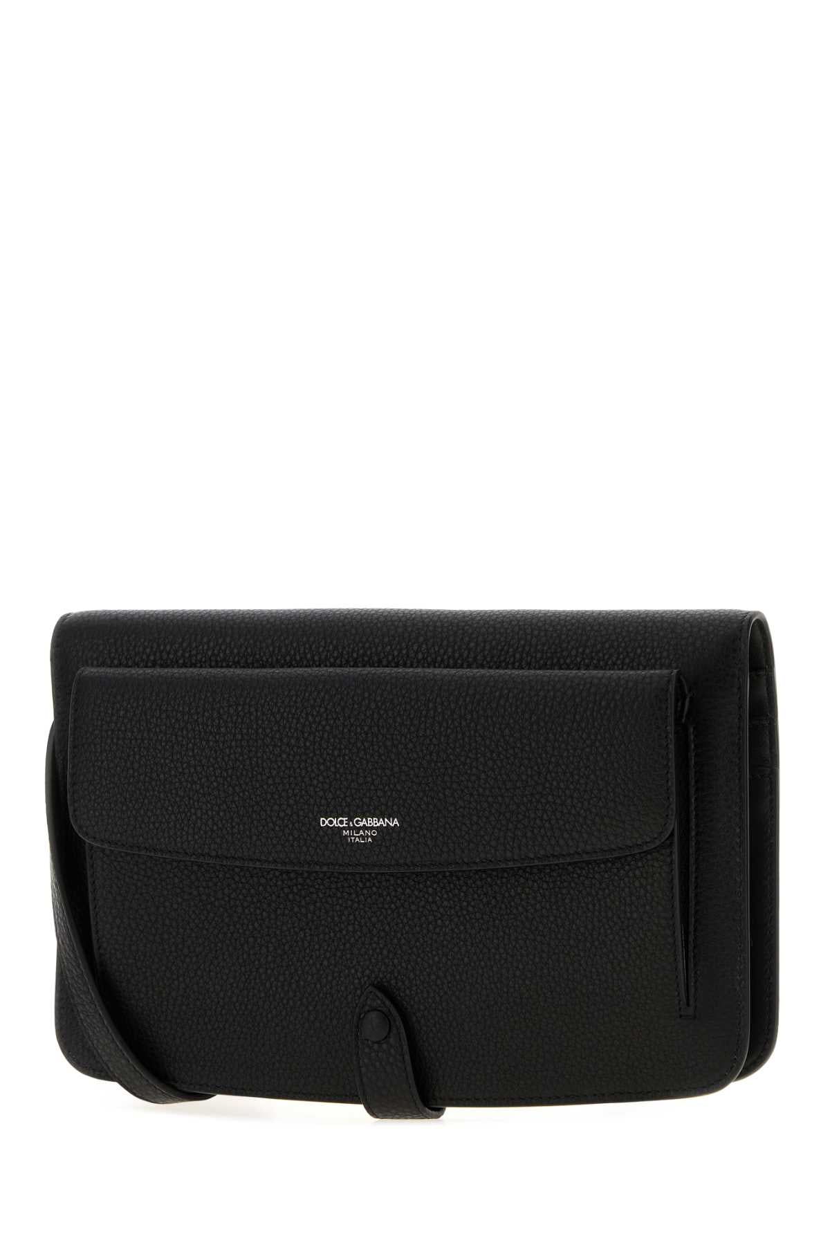 Dolce & Gabbana Men Black Leather Clutch DOLCE & GABBANA