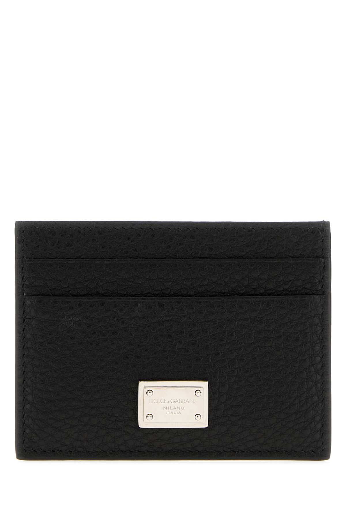 Dolce & Gabbana Men Black Leather Card Holder DOLCE & GABBANA