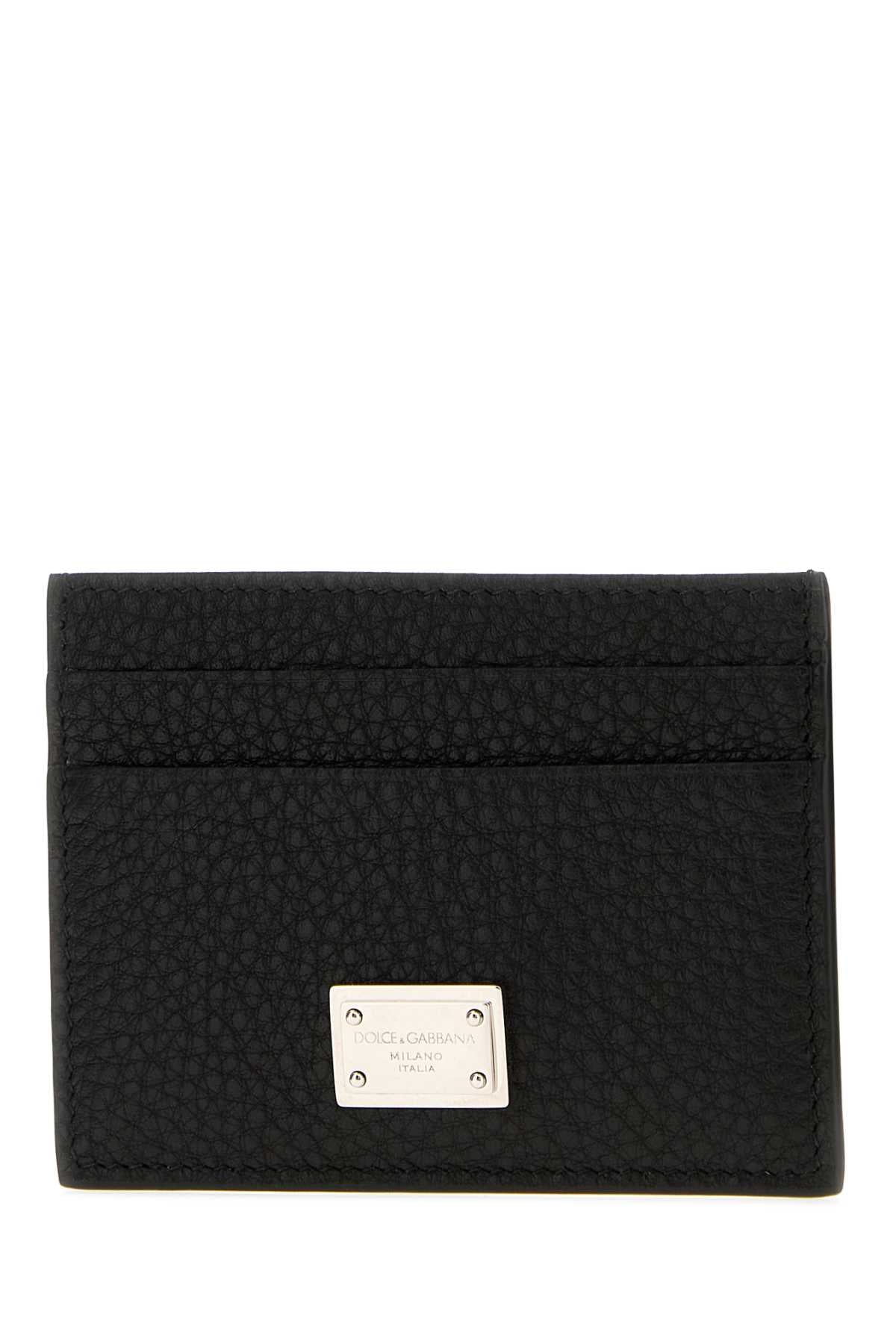 Dolce & Gabbana Men Black Leather Card Holder DOLCE & GABBANA