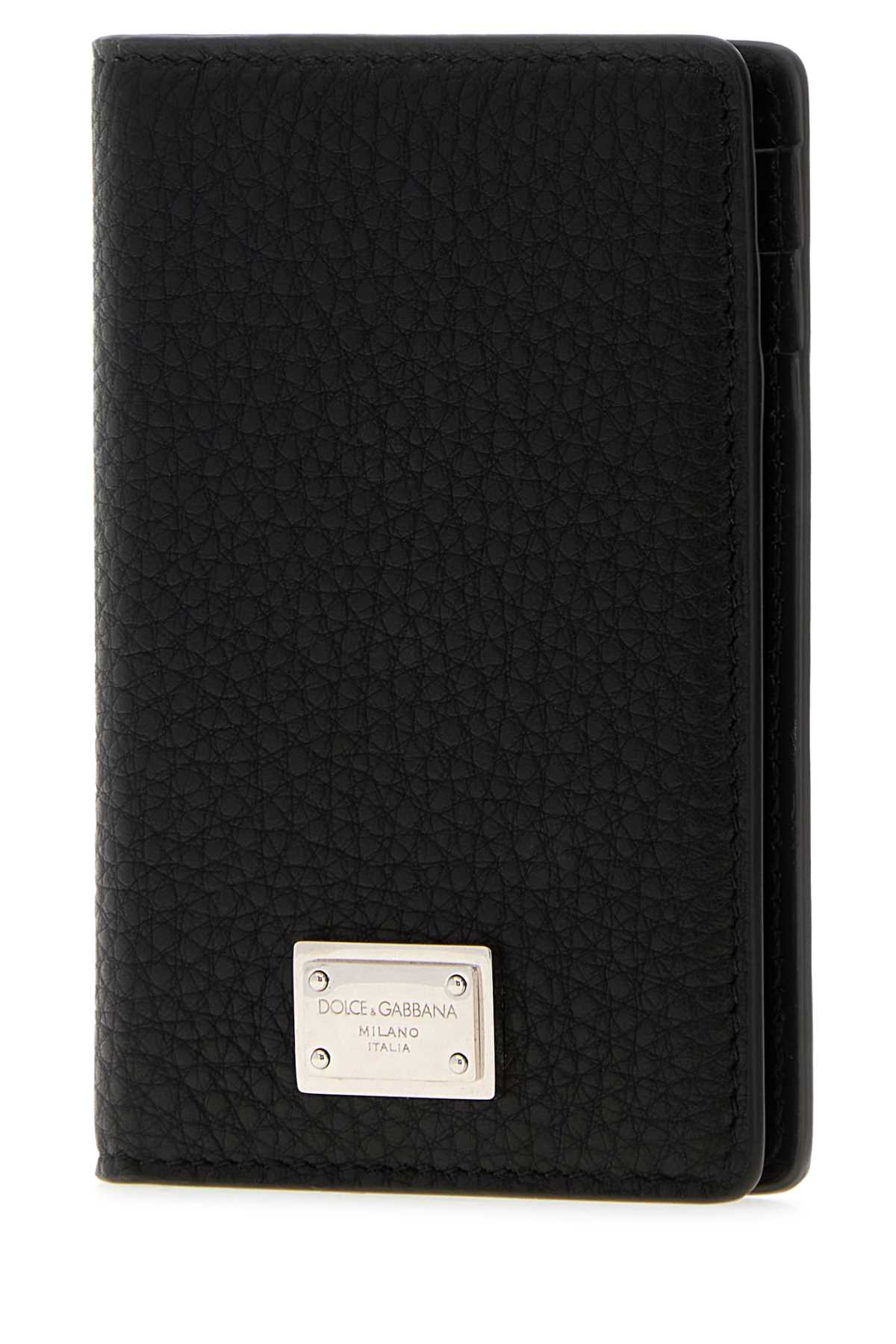 Dolce & Gabbana Men Black Leather Card Holder DOLCE & GABBANA