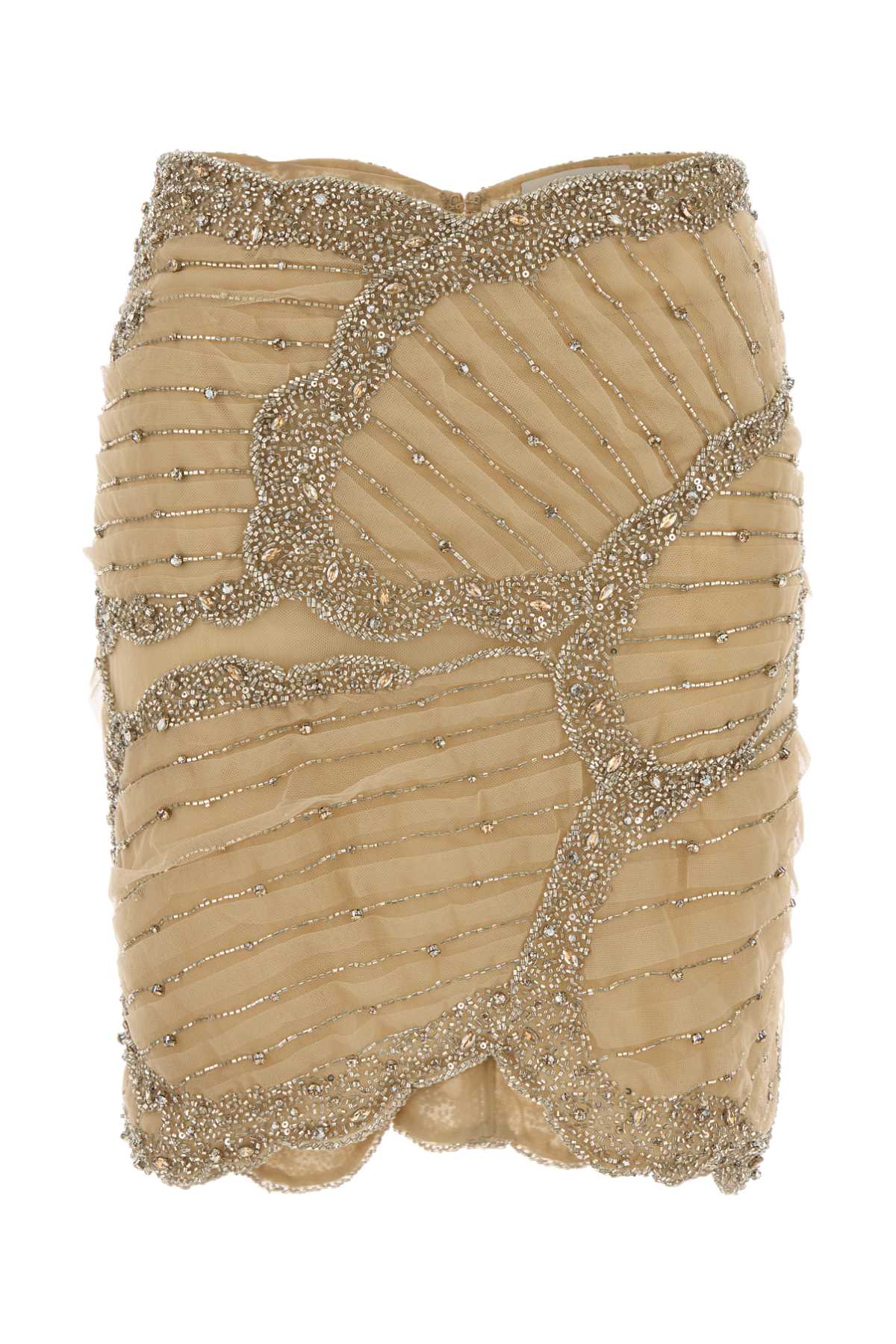 Costarellos Women Beige Tulle Skirt COSTARELLOS