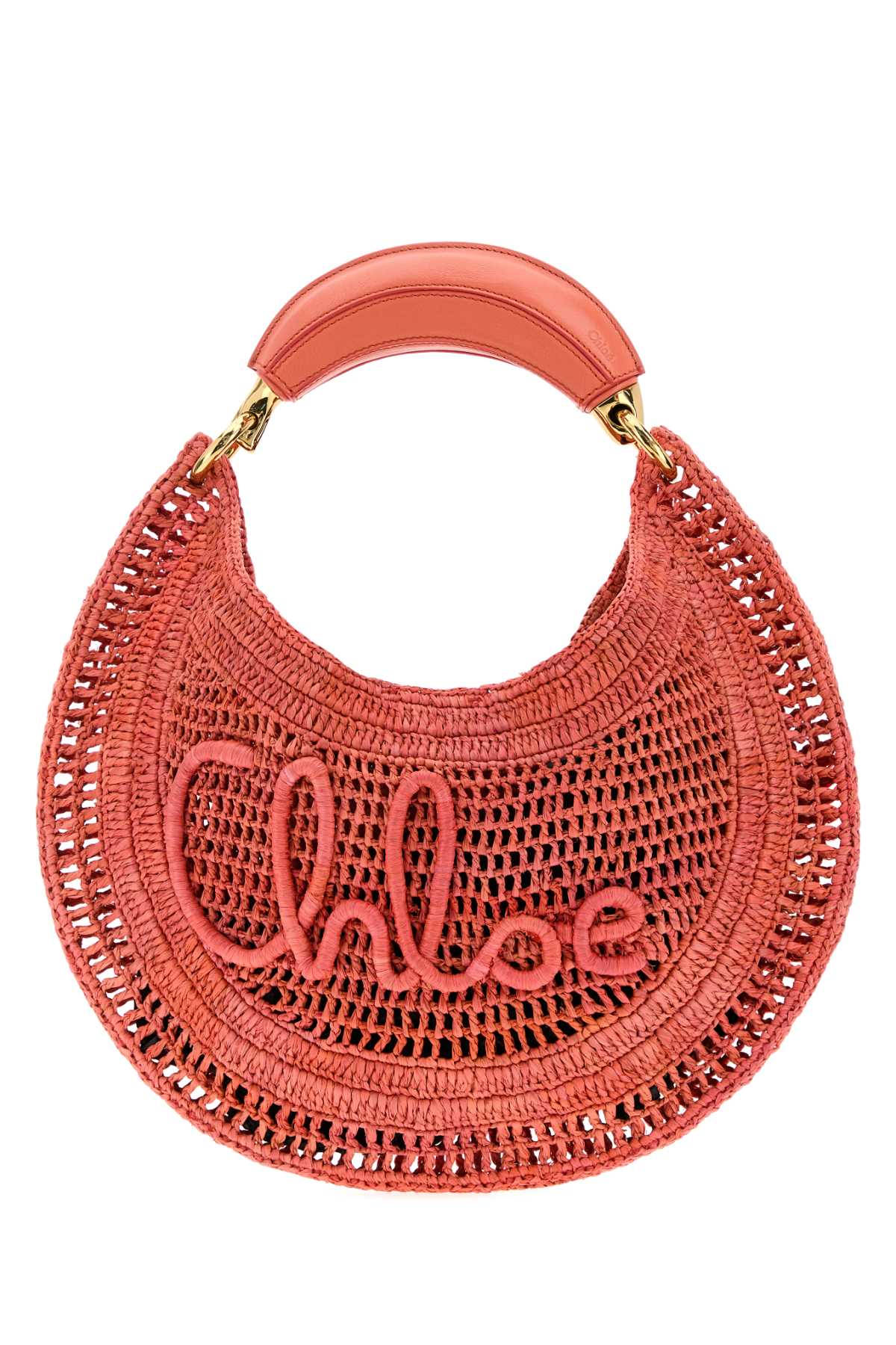 Chloe Women Coral Raffia Banana Handbag CHLOE