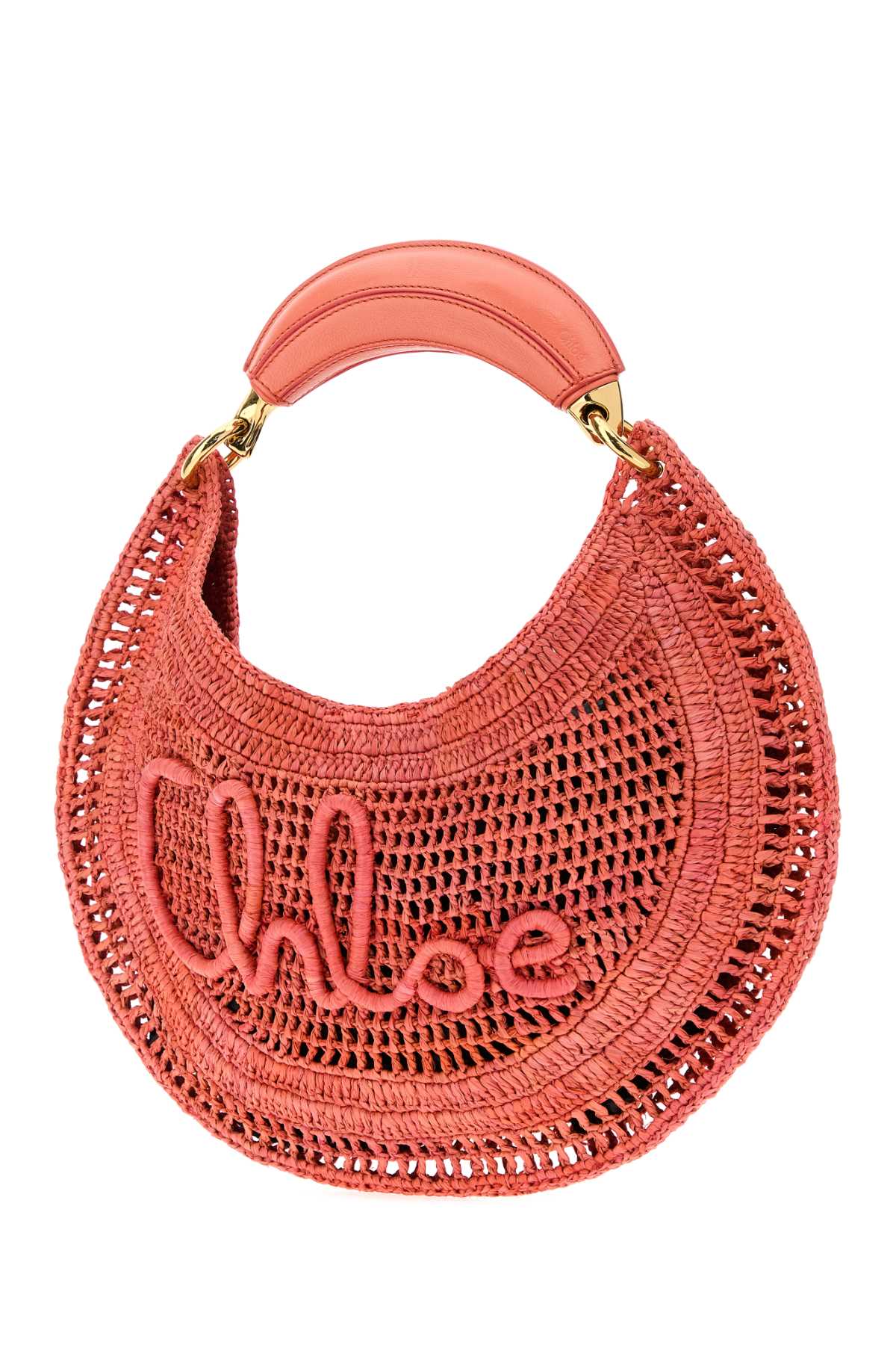 Chloe Women Coral Raffia Banana Handbag CHLOE