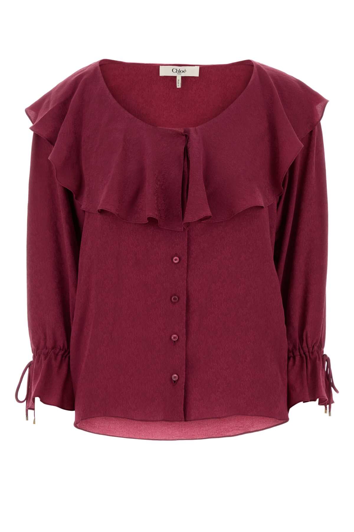 Chloe Women Tyrian Purple Silk Blouse CHLOE