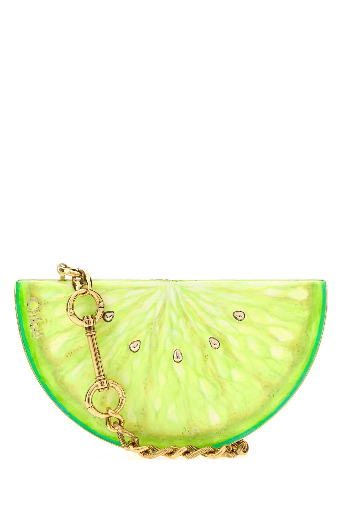 Chloe Women Printed Metal Chloe Tropicus Lemon Clutch CHLOE
