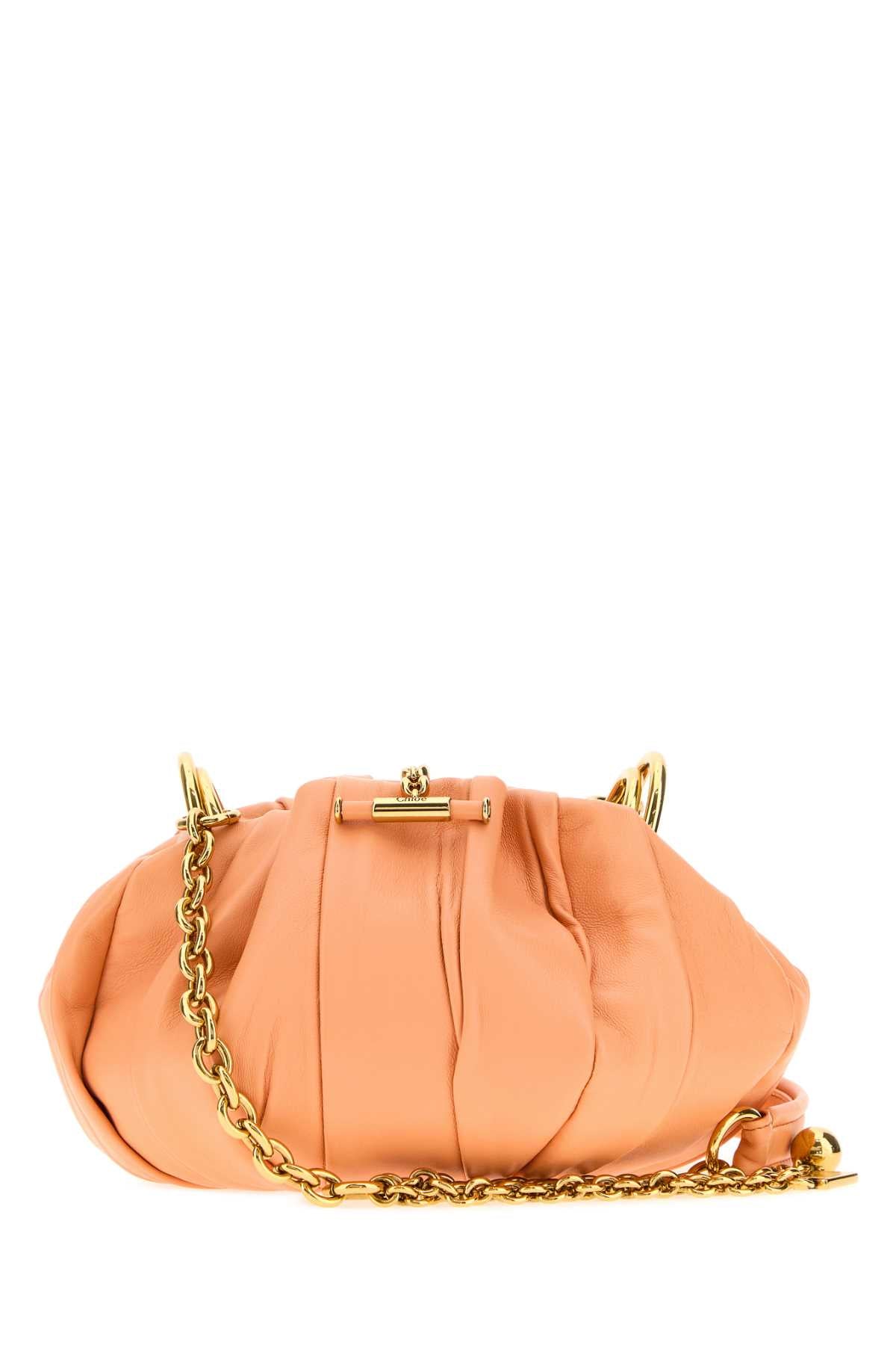 Chloe Women Peach Leather Chloe Plisse Bucket Bag CHLOE